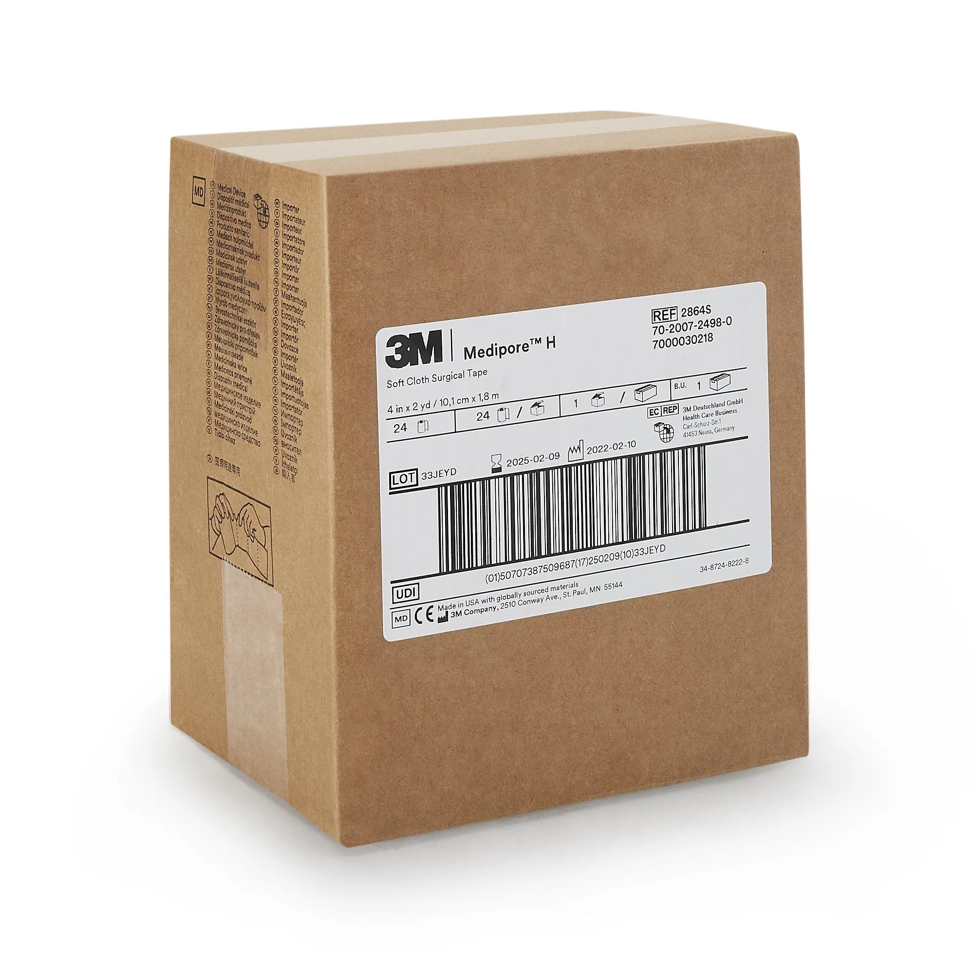 3M™ Medipore™ H Cloth Medical Tape, 4 Inch x 2 Yard, White, 1 Each