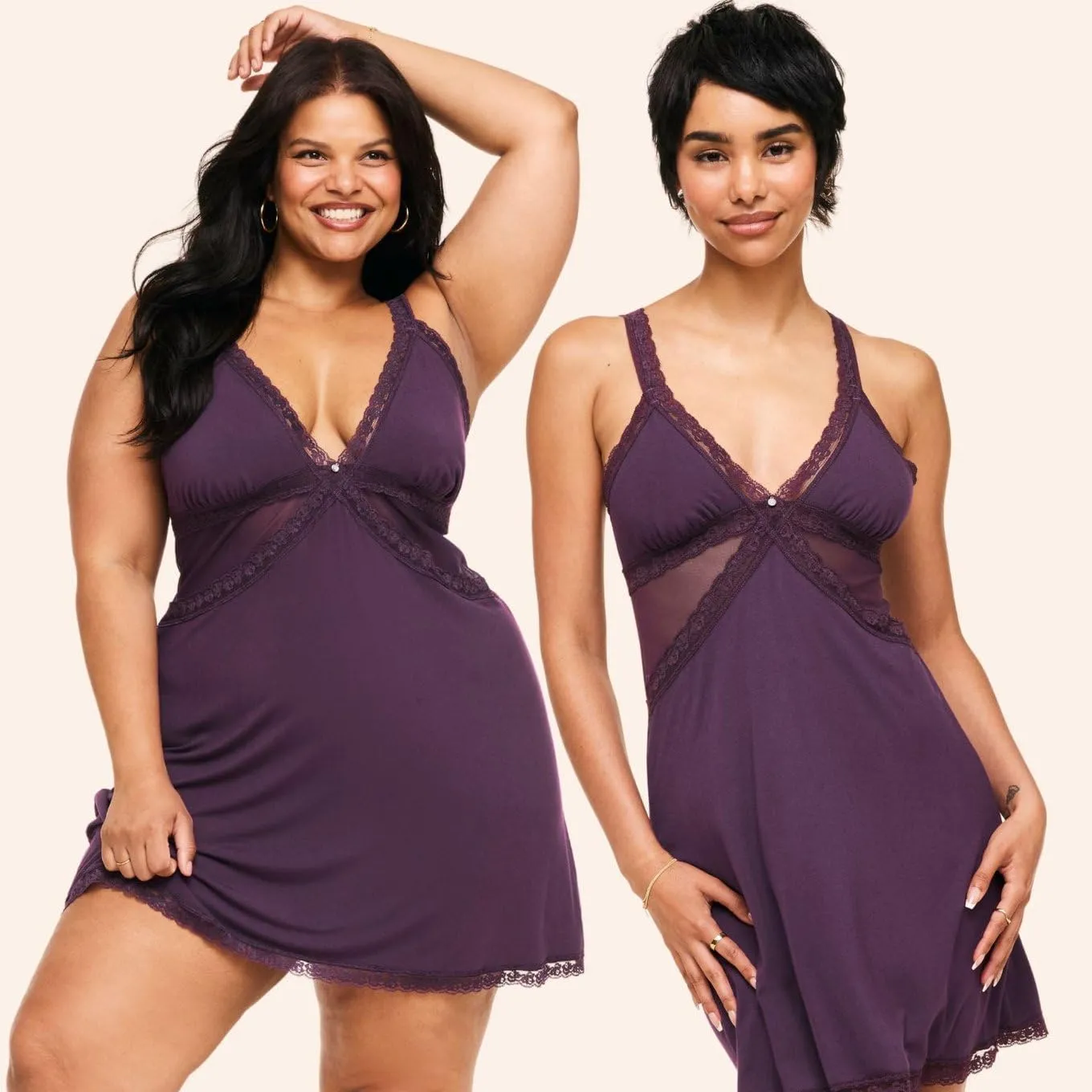 Adore Me Primrose Slip - XS-4X Regular & Plus-Size Slip Dress Lingerie With Lined Cups, Lace & Adjustable Straps