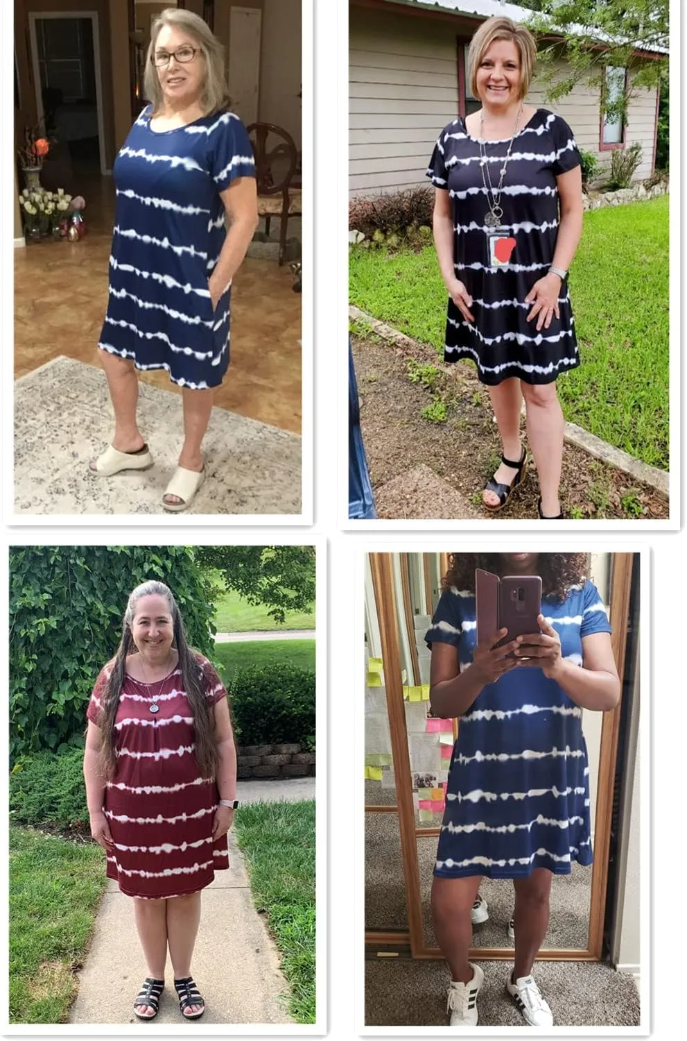 Alaster Womens Casual Summer T Shirt Dress Loose Short Sleeve Tunic Dress with Pocket for Women