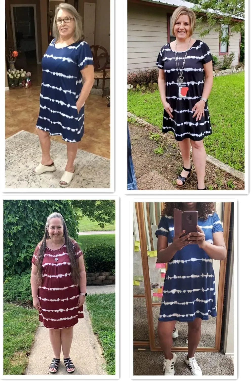 Alaster Womens Casual Summer T Shirt Dress Loose Short Sleeve Tunic Dress with Pocket for Women