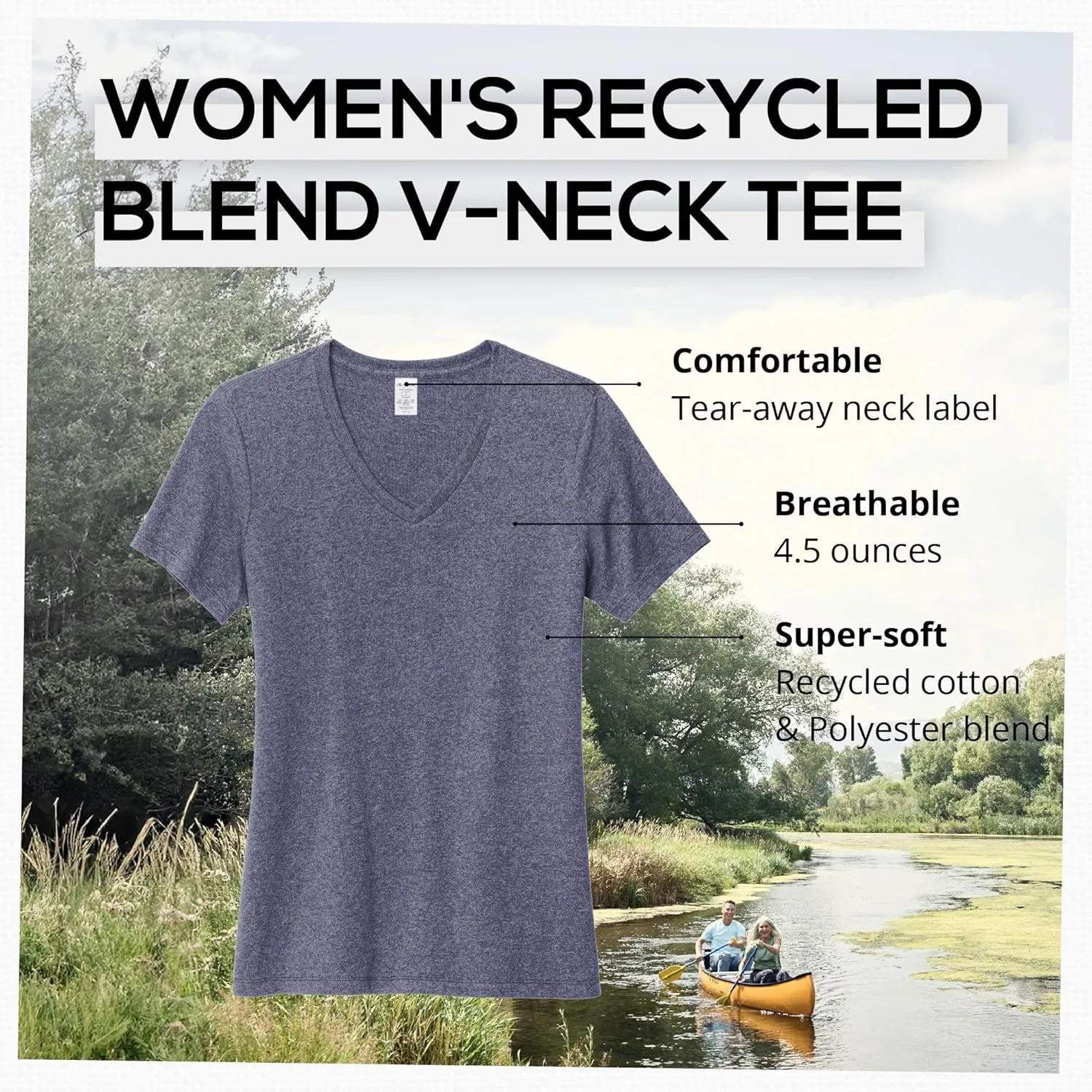 Allmade Women's Recycled Blend V-Neck T-Shirt