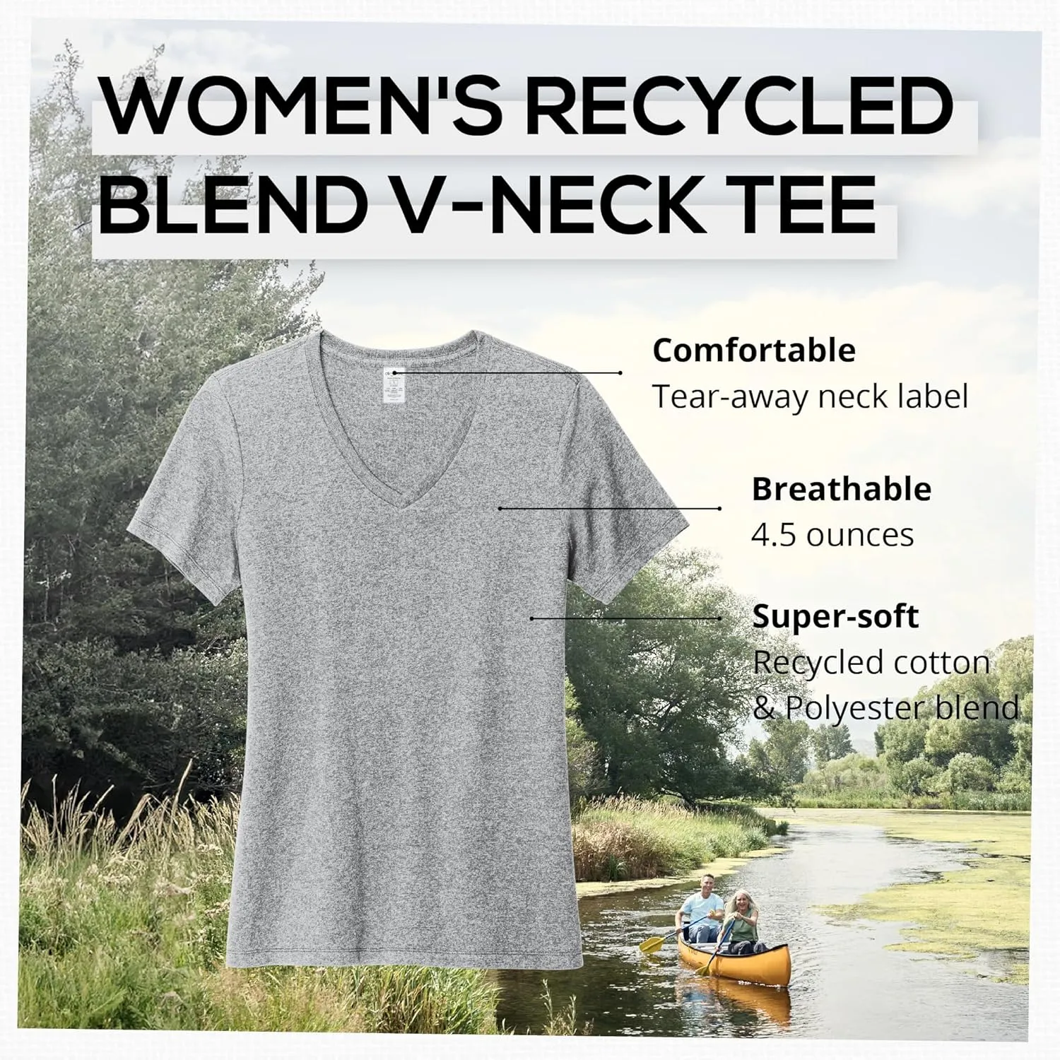 Allmade Women's Recycled Blend V-Neck T-Shirt