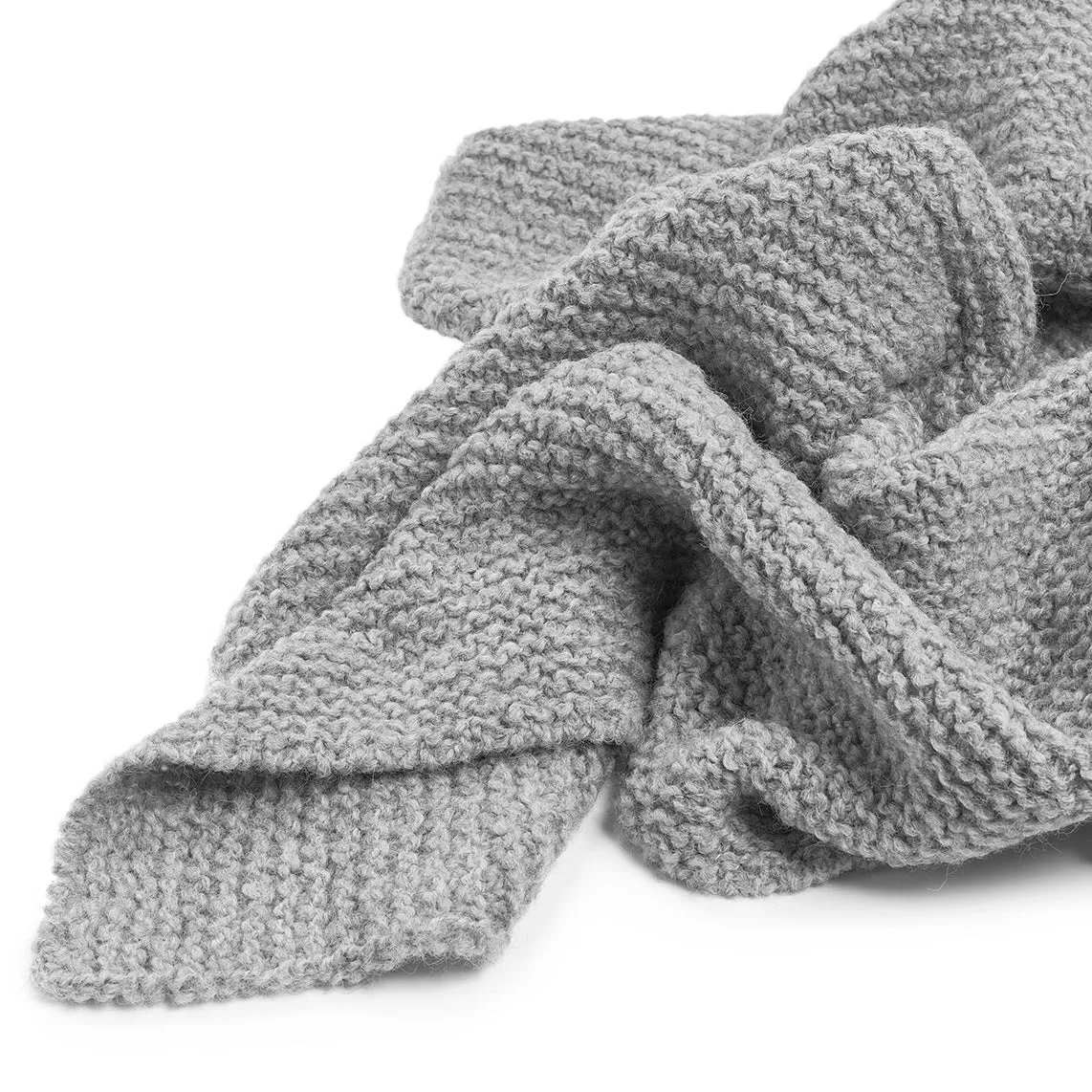 Alpaca knit blanket grey