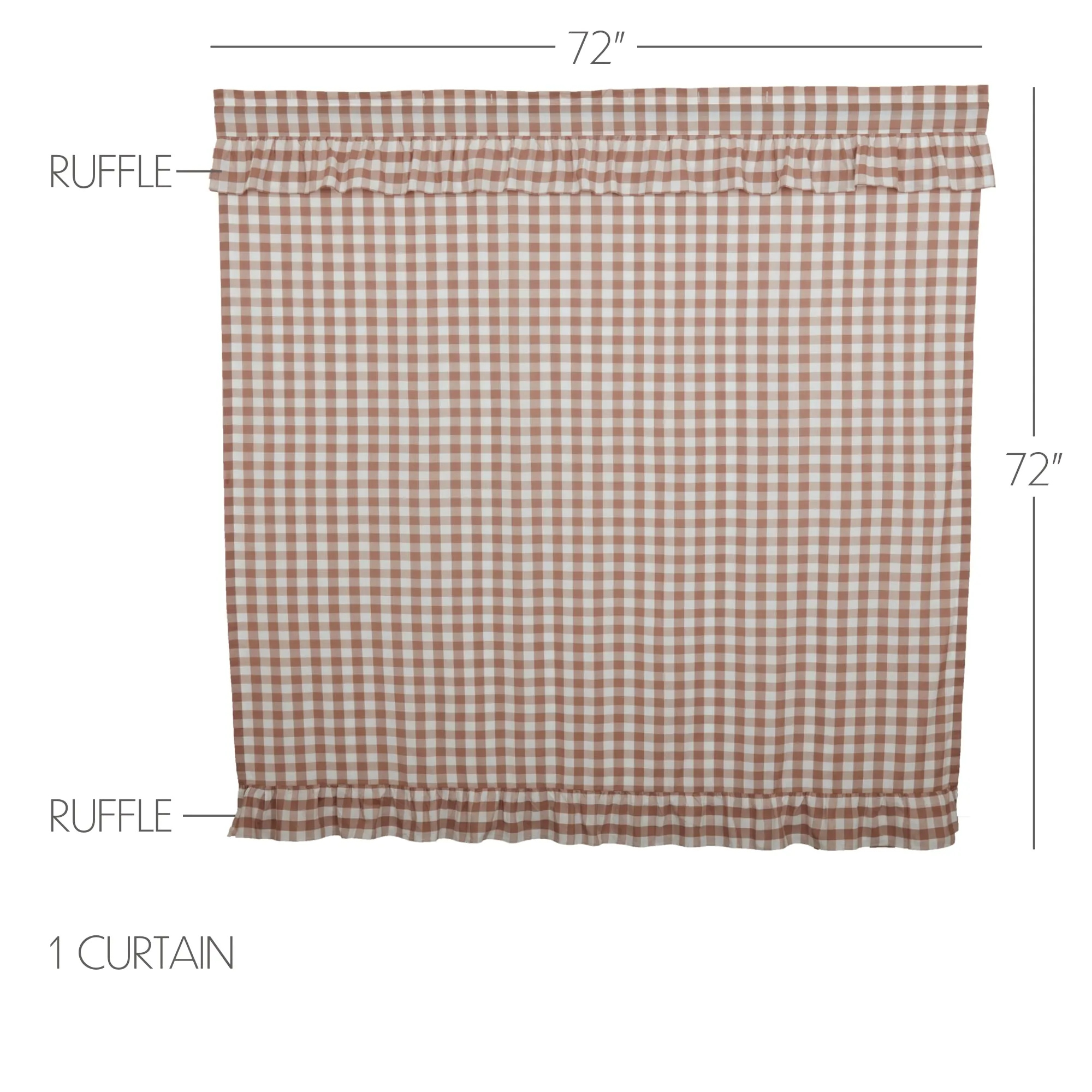 Annie Buffalo Check Ruffled Shower Curtain 72x72