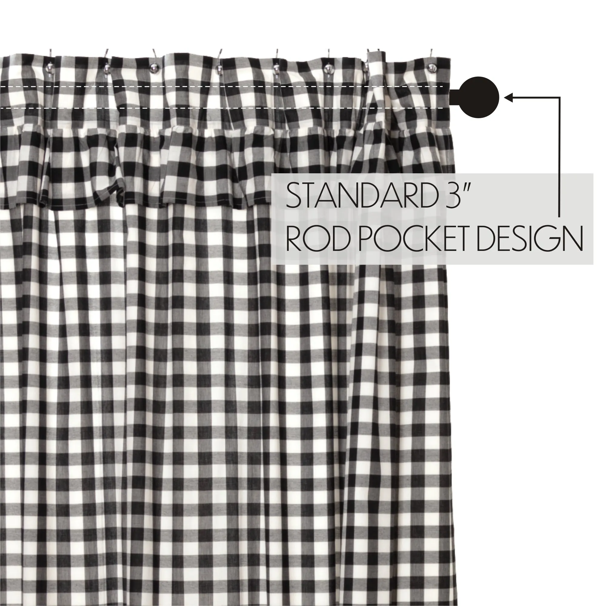 Annie Buffalo Check Ruffled Shower Curtain 72x72