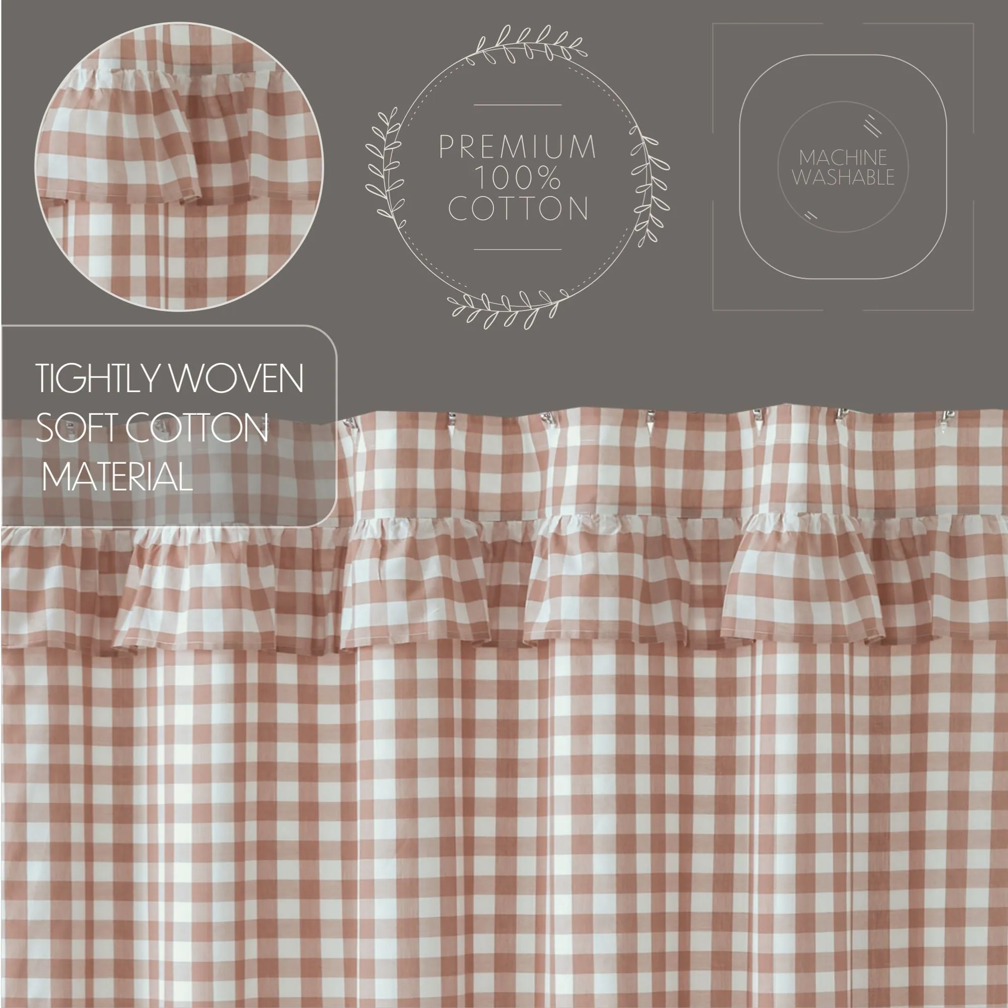 Annie Buffalo Check Ruffled Shower Curtain 72x72