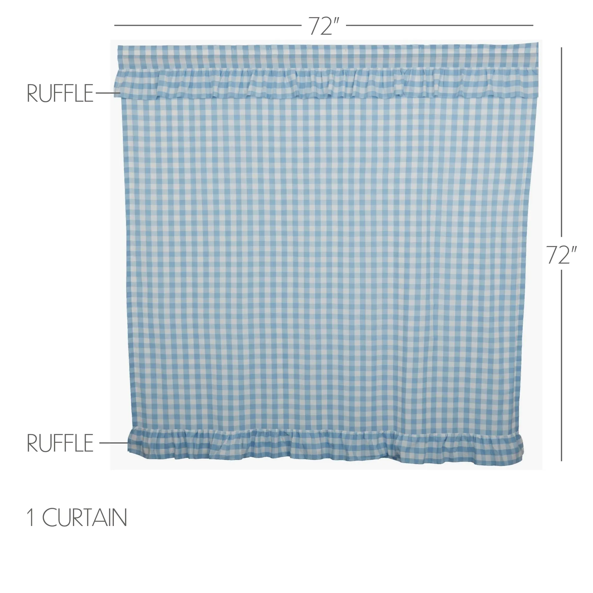 Annie Buffalo Check Ruffled Shower Curtain 72x72