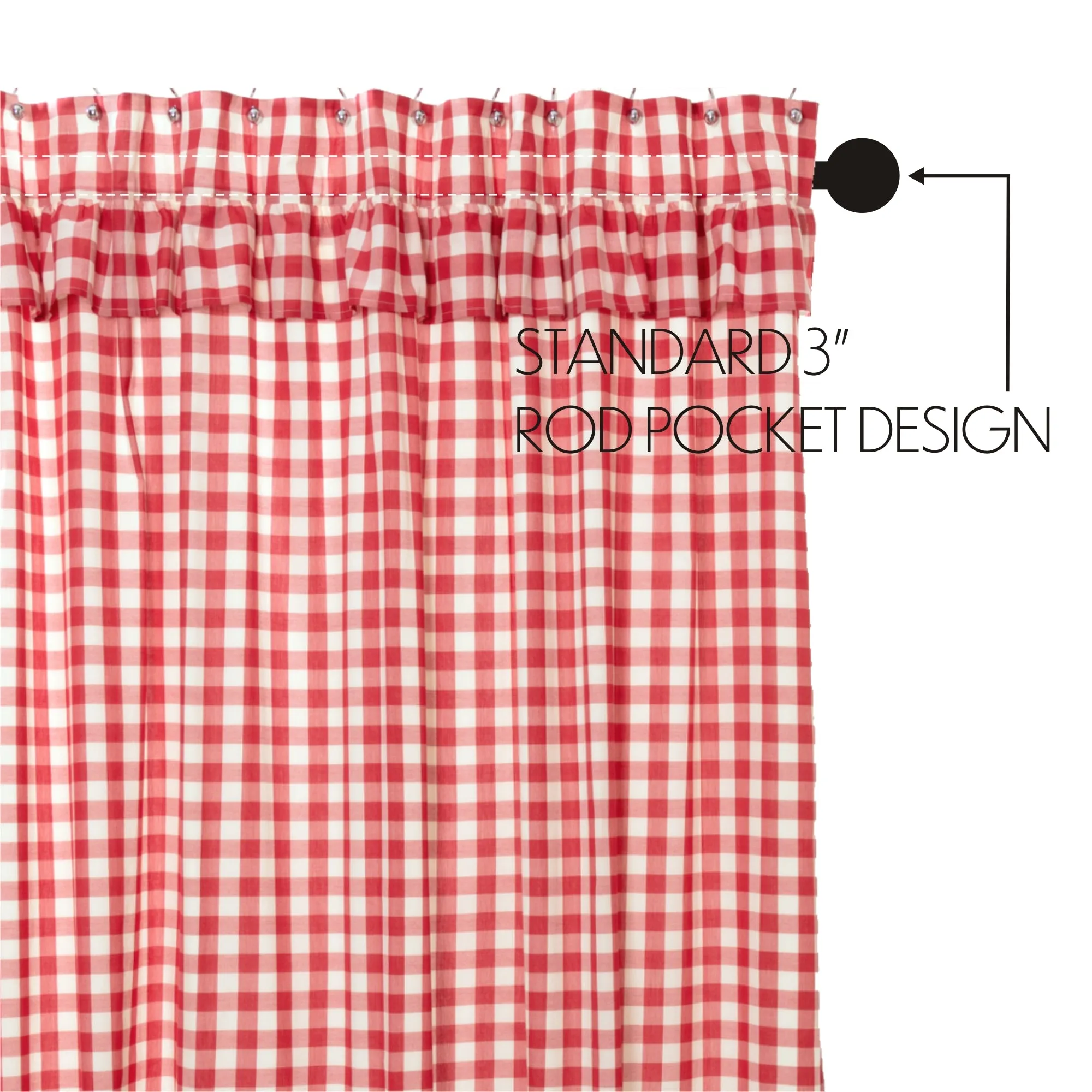 Annie Buffalo Check Ruffled Shower Curtain 72x72
