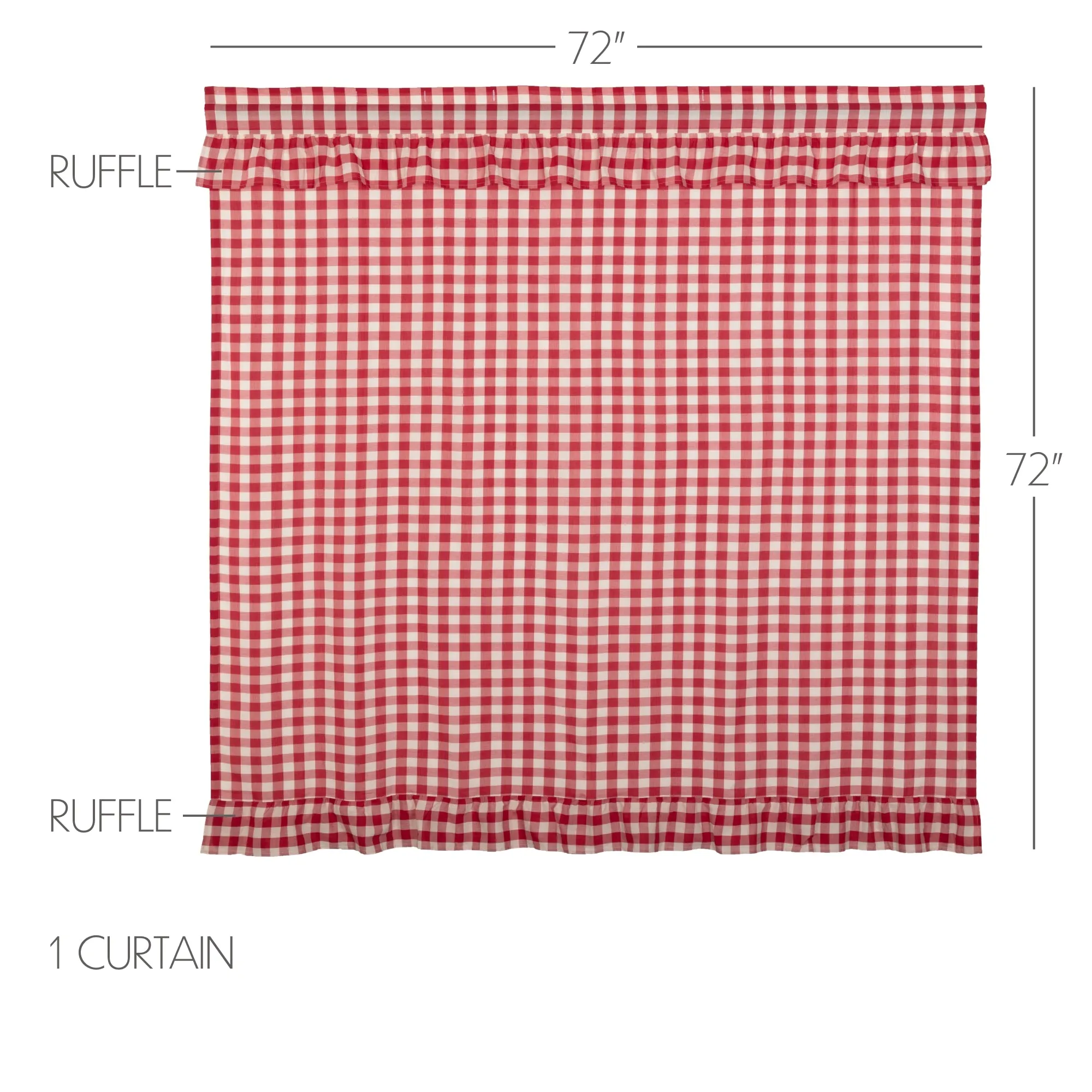 Annie Buffalo Check Ruffled Shower Curtain 72x72