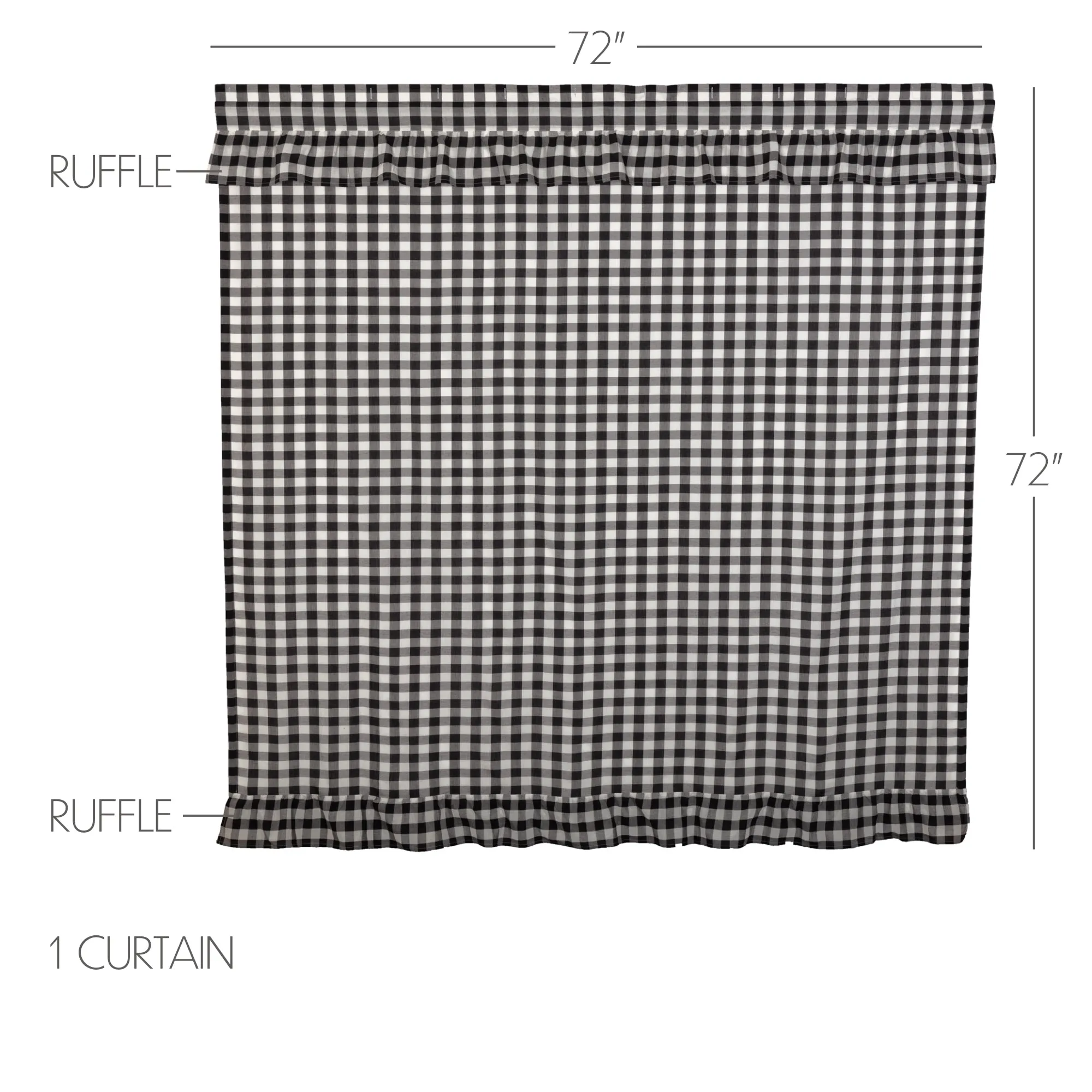 Annie Buffalo Check Ruffled Shower Curtain 72x72