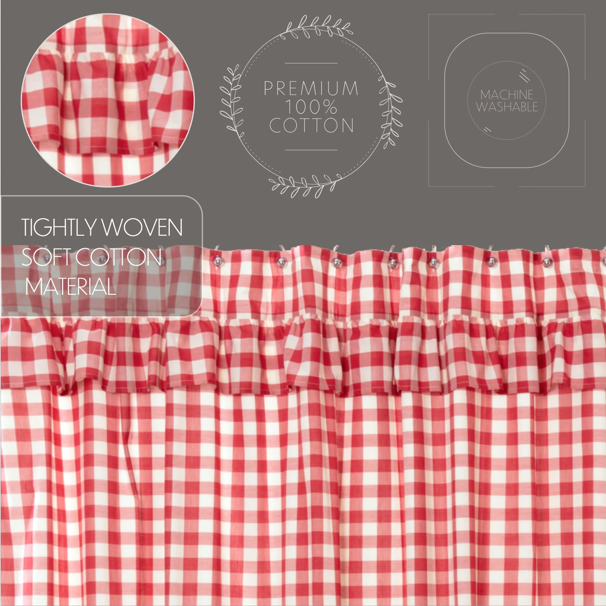 Annie Buffalo Check Ruffled Shower Curtain 72x72