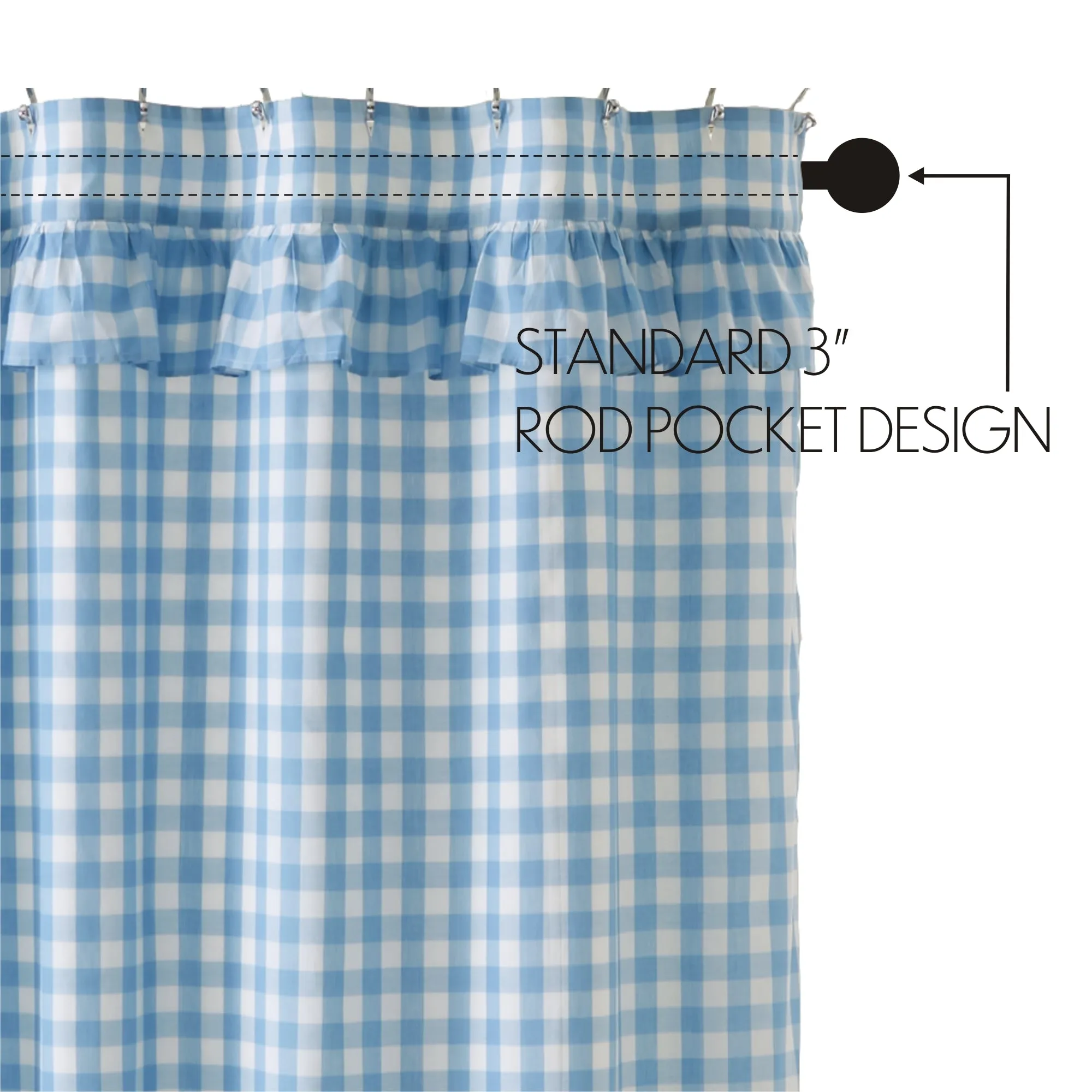 Annie Buffalo Check Ruffled Shower Curtain 72x72