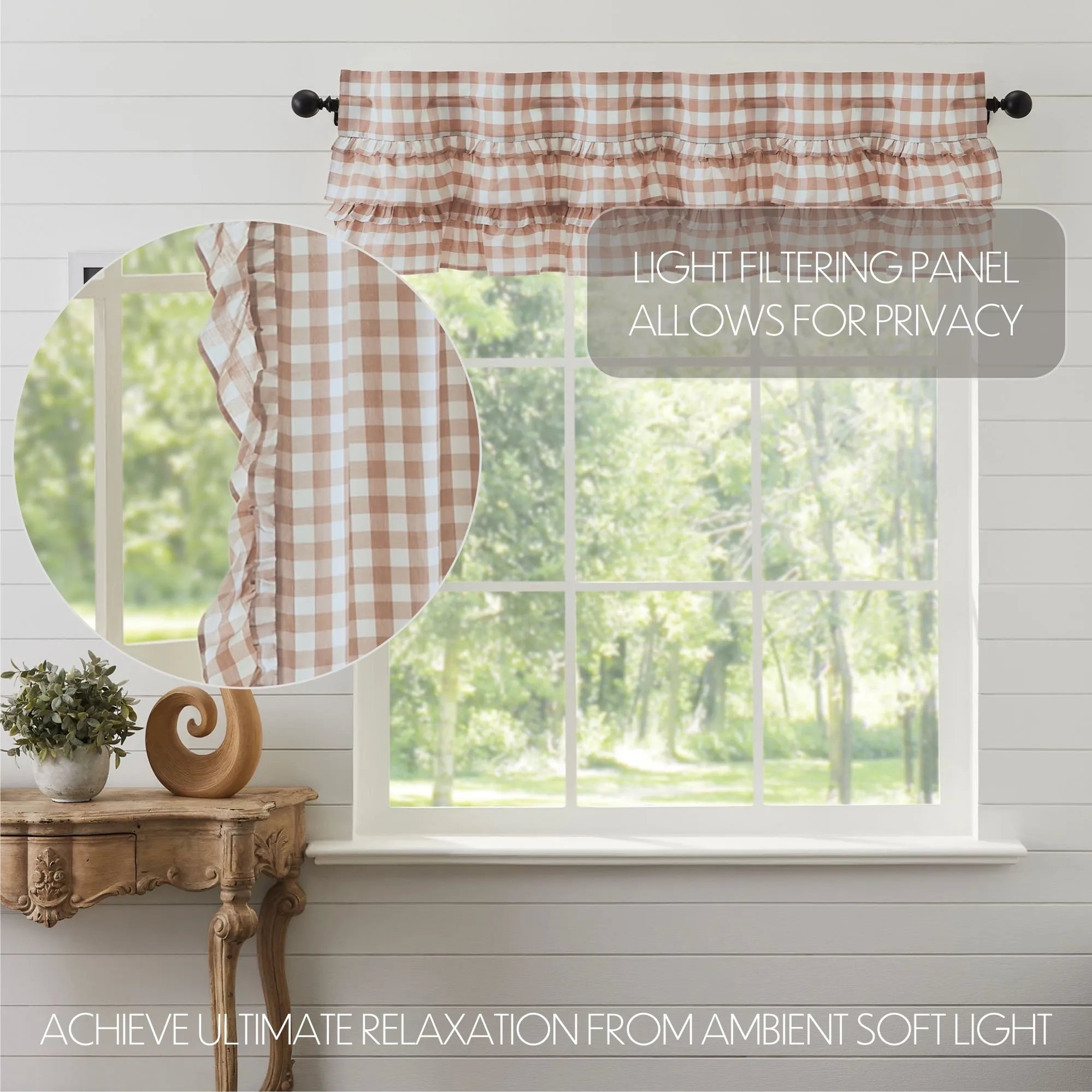 Annie Buffalo Check Ruffled Valance