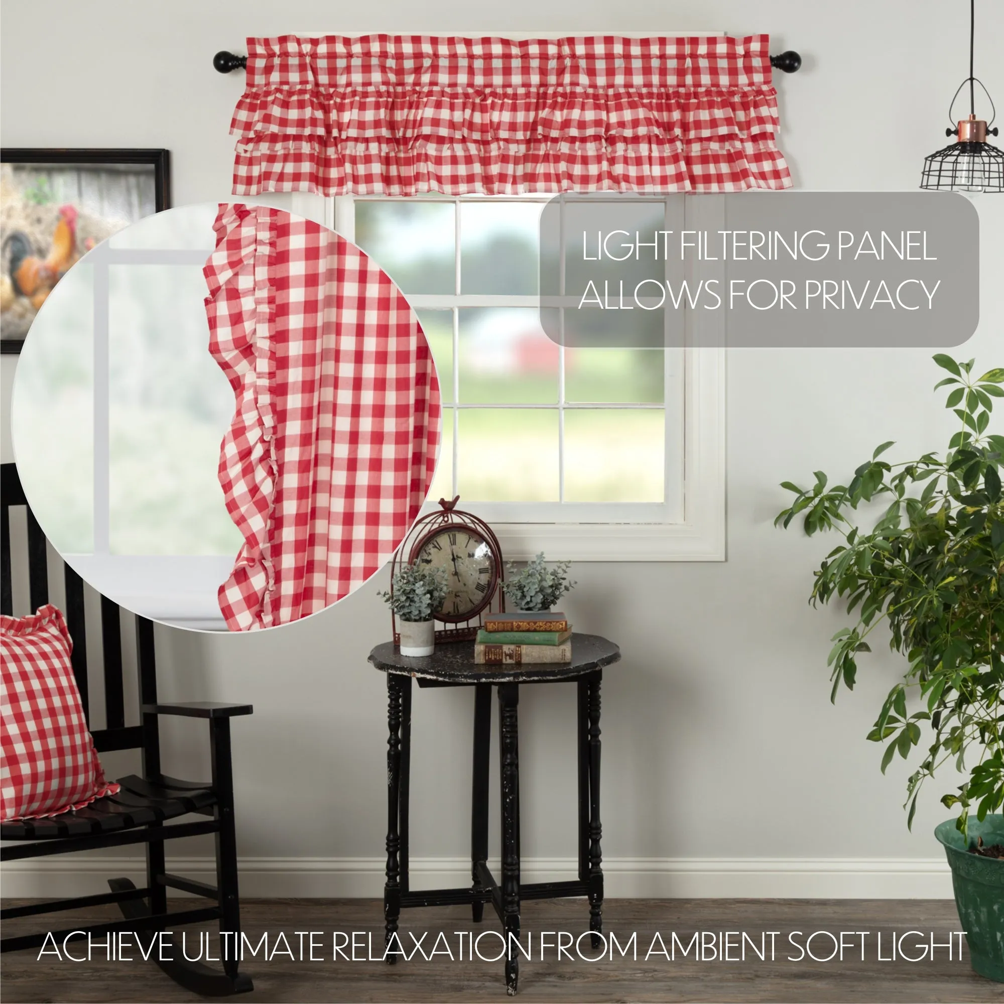 Annie Buffalo Check Ruffled Valance