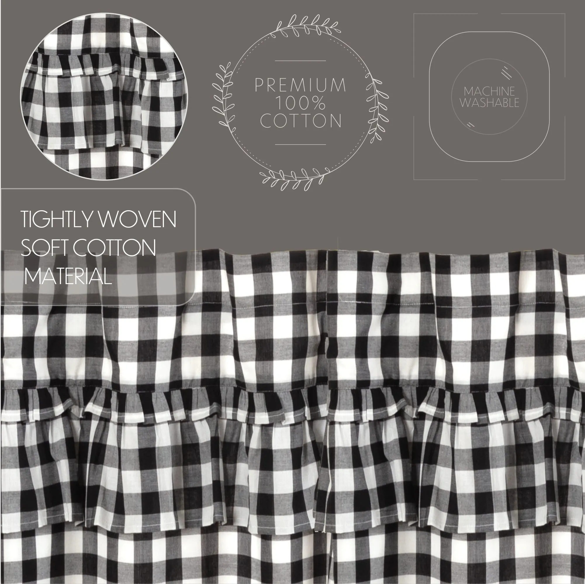 Annie Buffalo Check Ruffled Valance