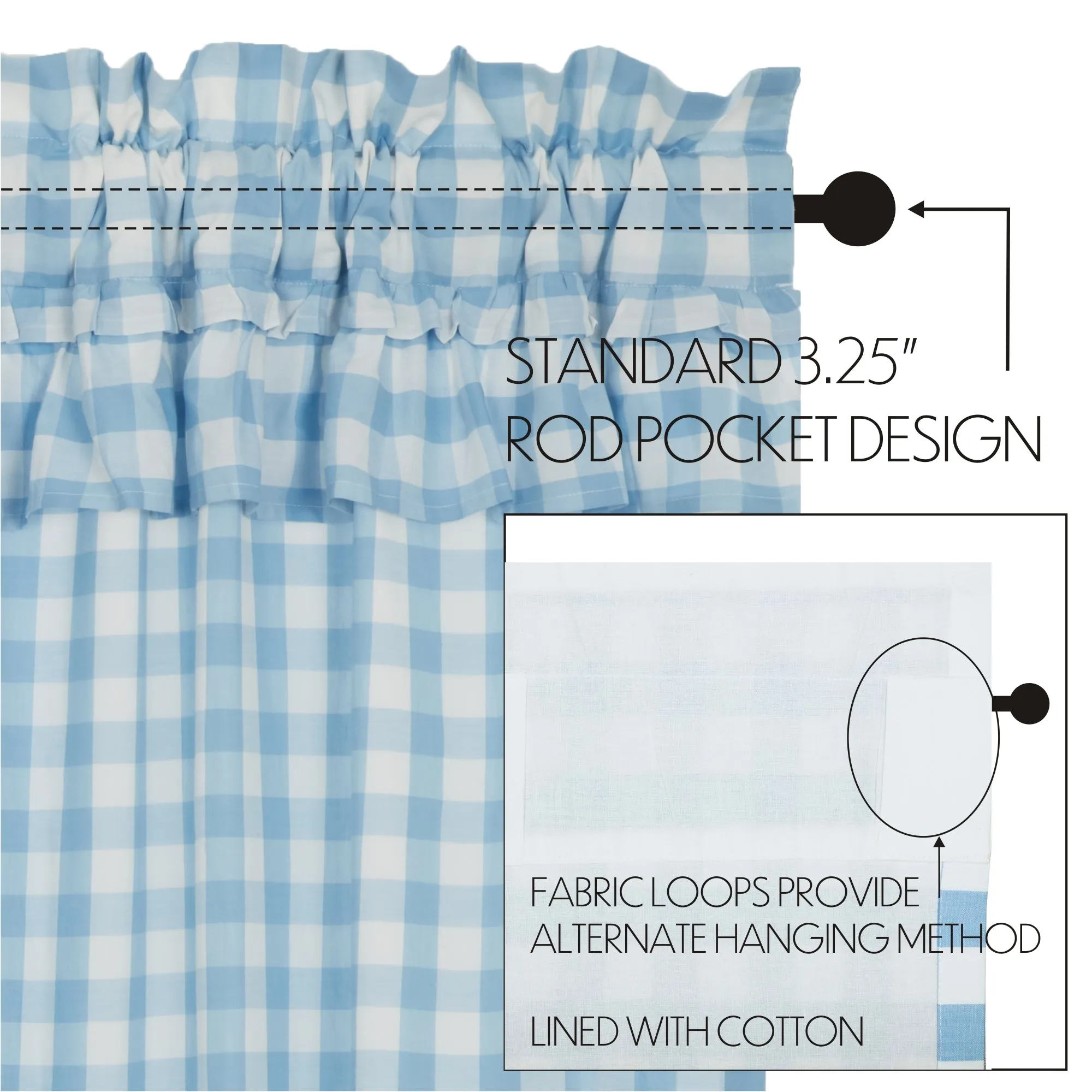 Annie Buffalo Check Ruffled Valance