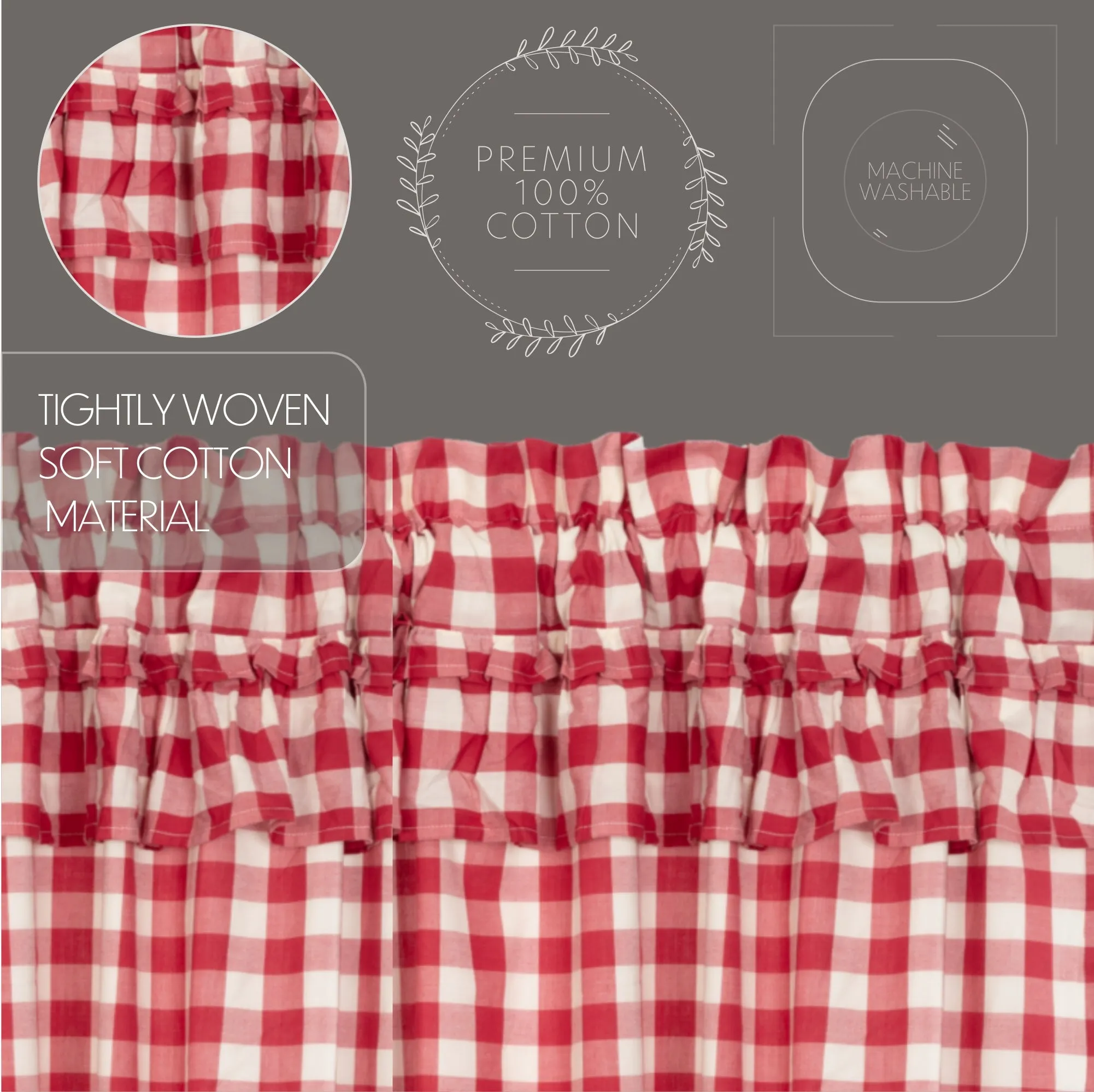 Annie Buffalo Check Ruffled Valance