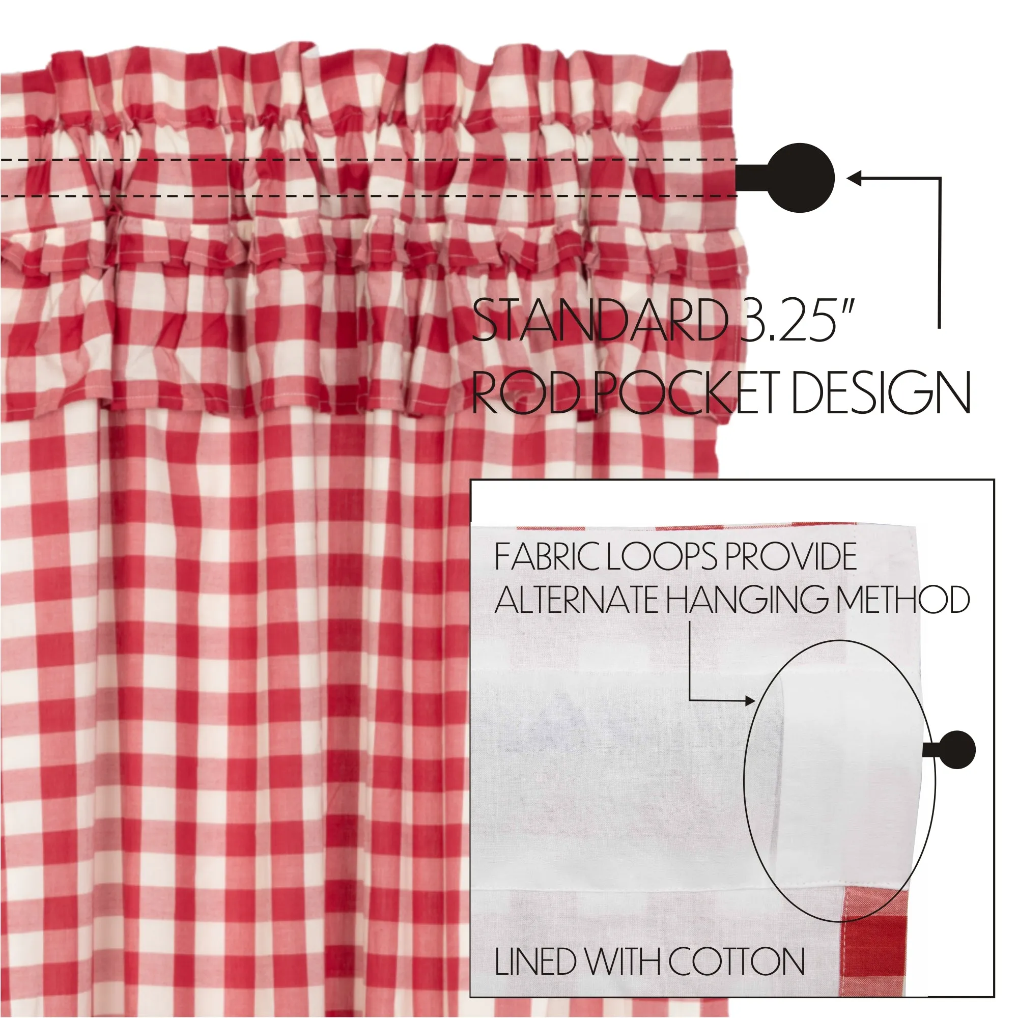 Annie Buffalo Check Ruffled Valance