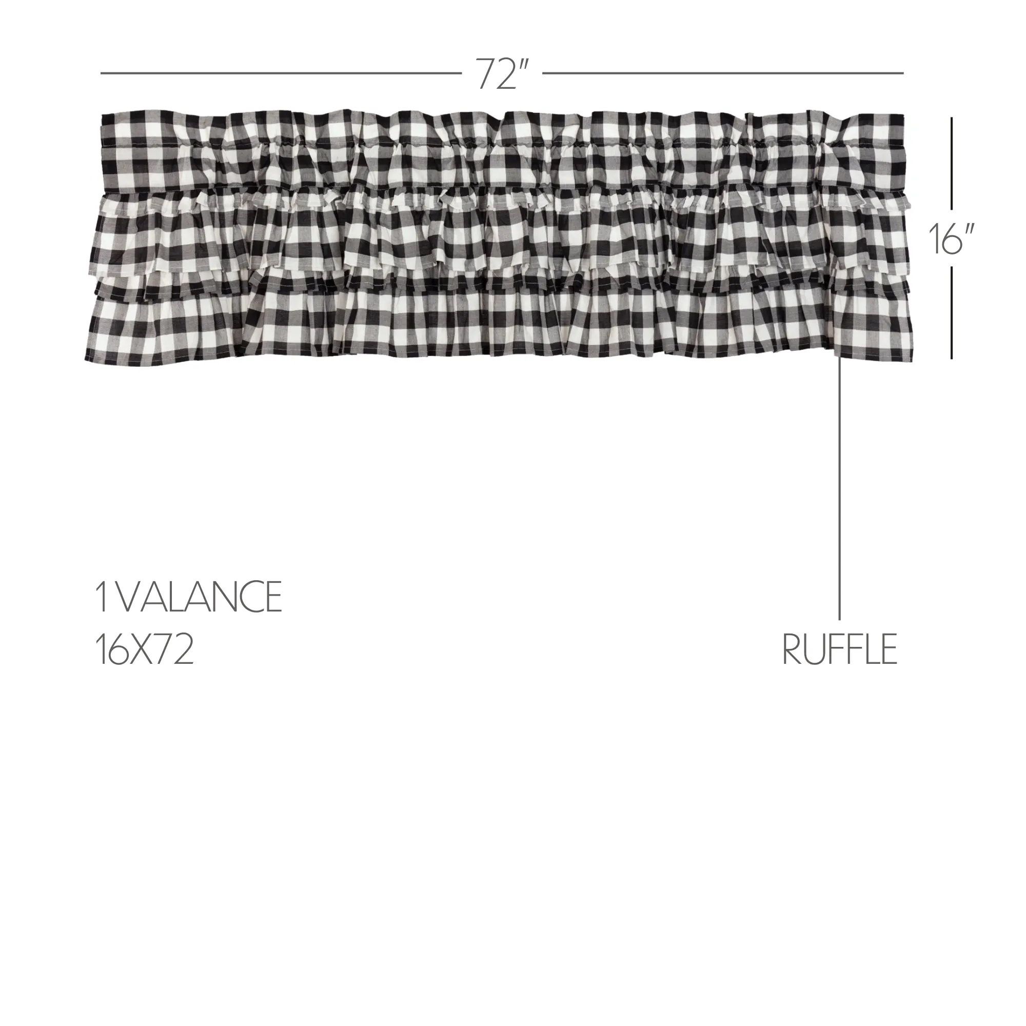 Annie Buffalo Check Ruffled Valance