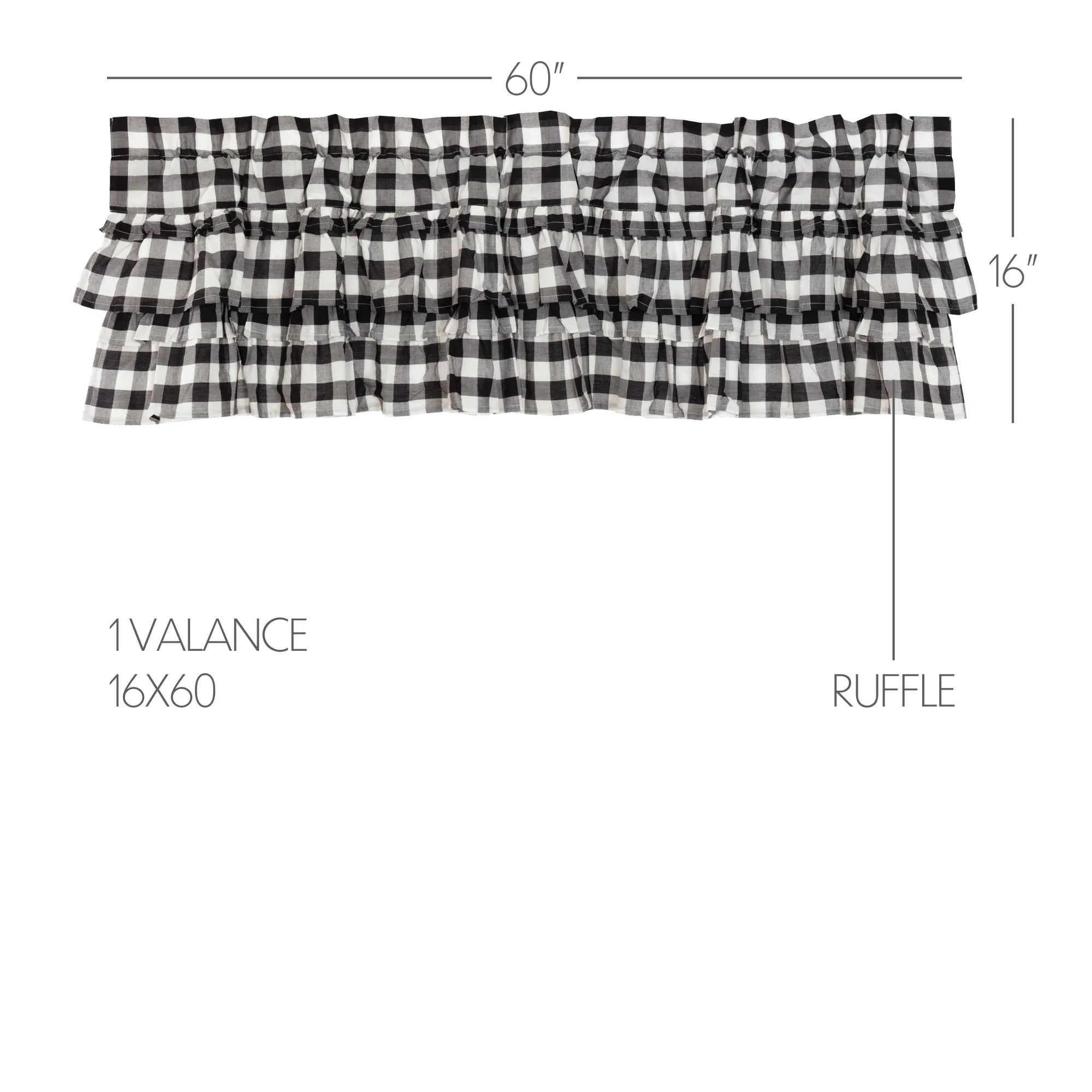 Annie Buffalo Check Ruffled Valance