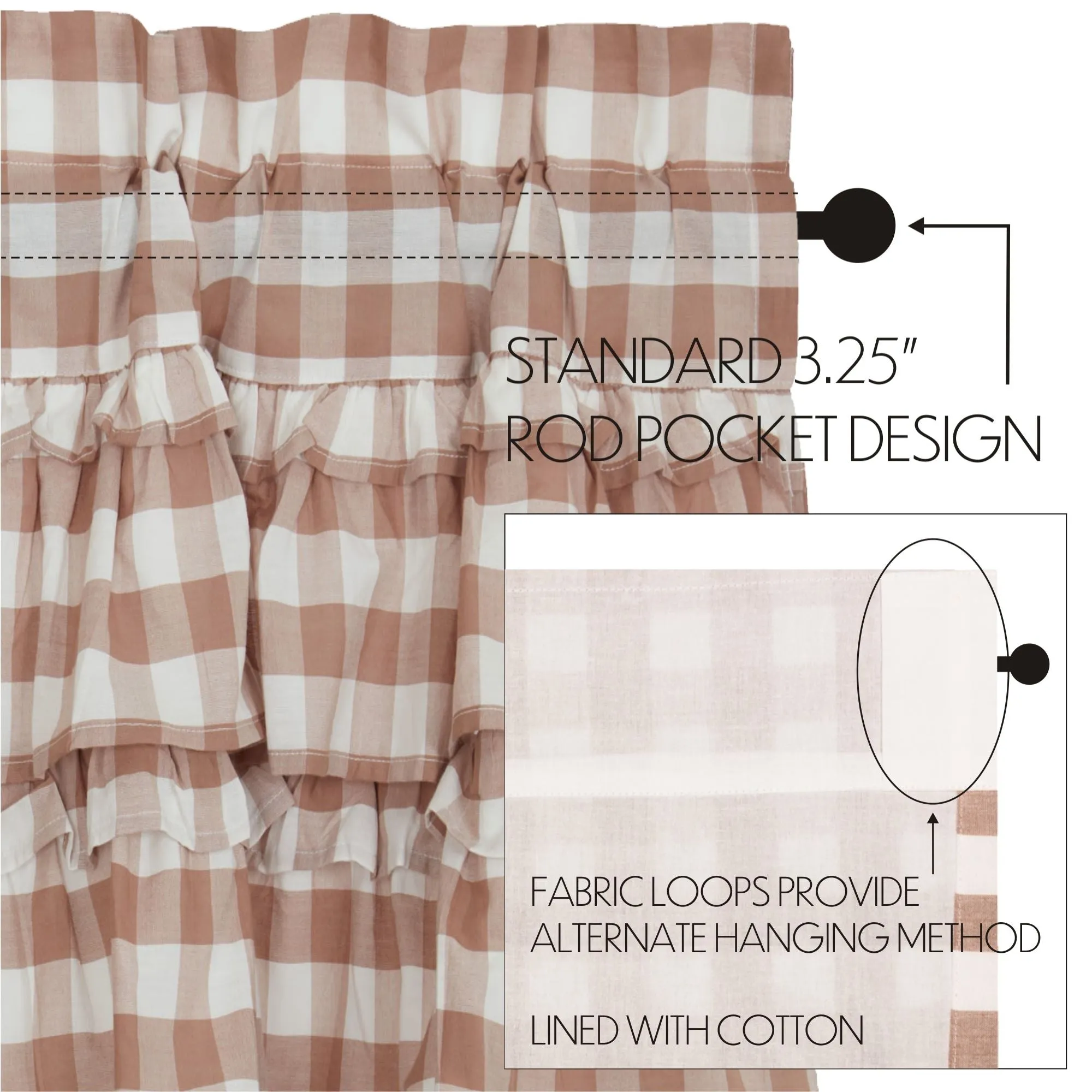 Annie Buffalo Check Ruffled Valance