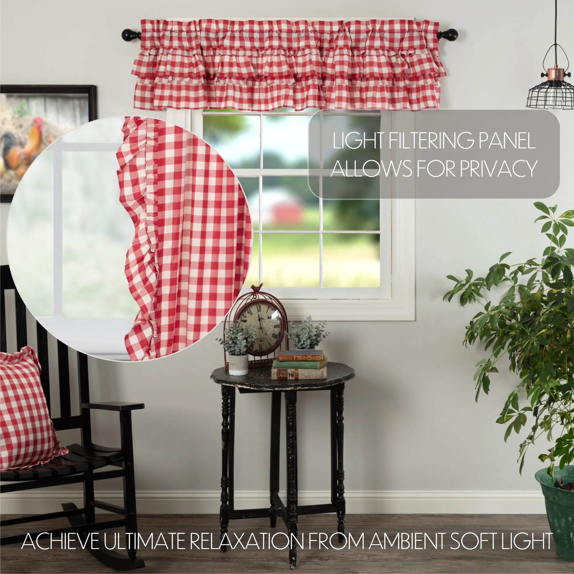 Annie Buffalo Check Ruffled Valance