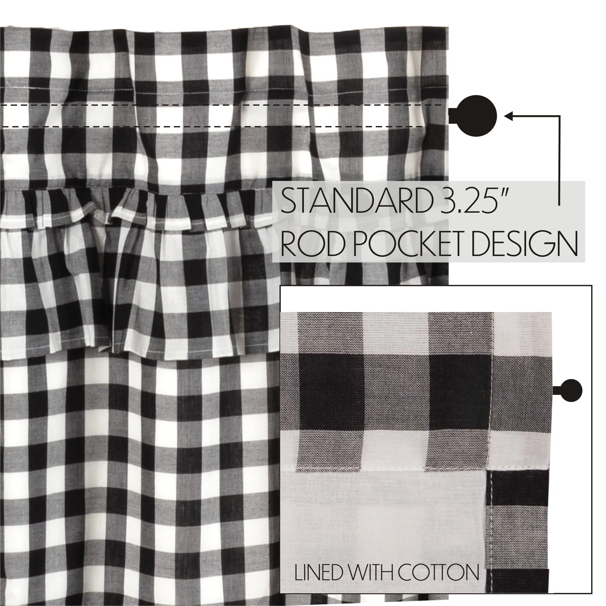 Annie Buffalo Check Ruffled Valance
