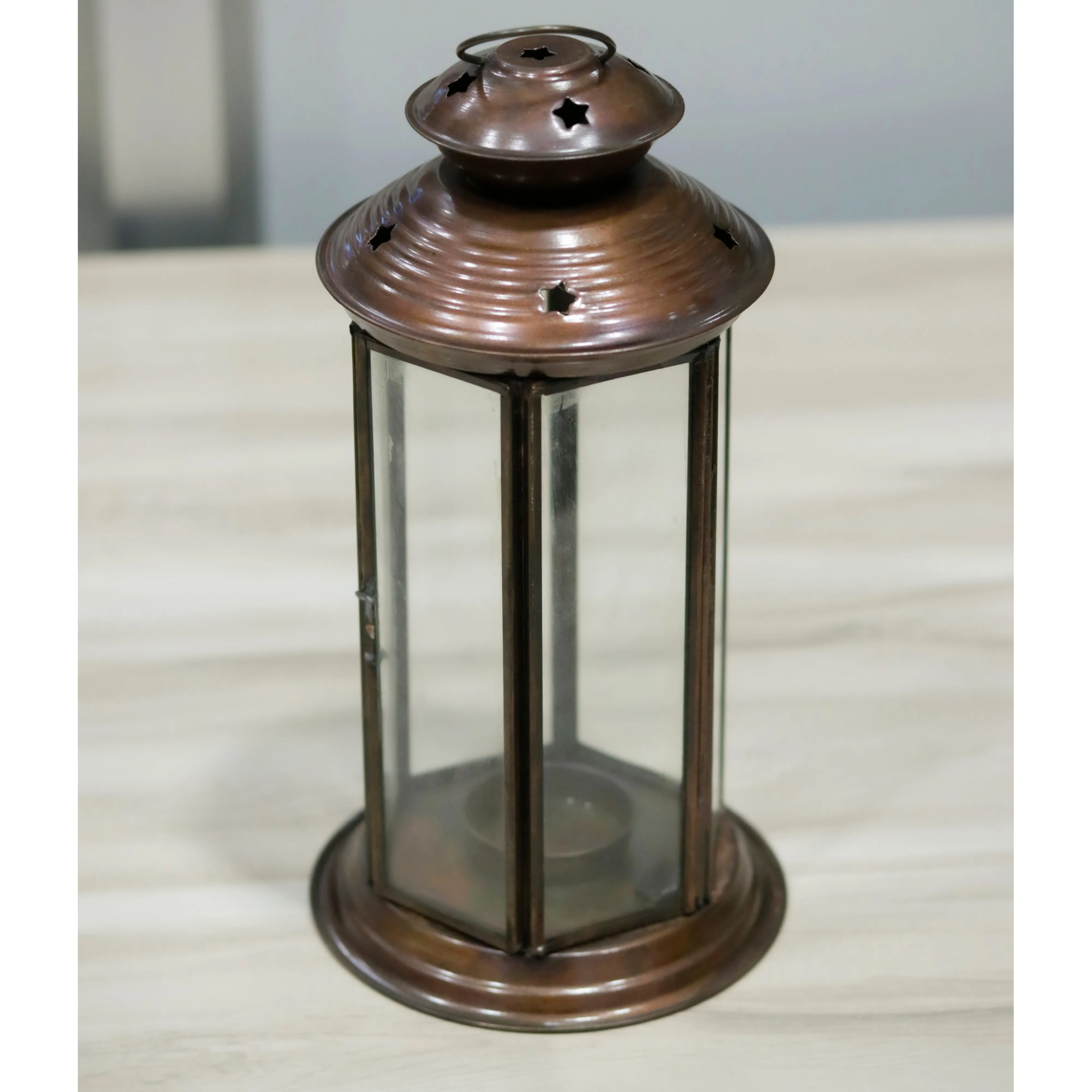 Antique Round Silver Metal Seasonal Lamp for Home Decor