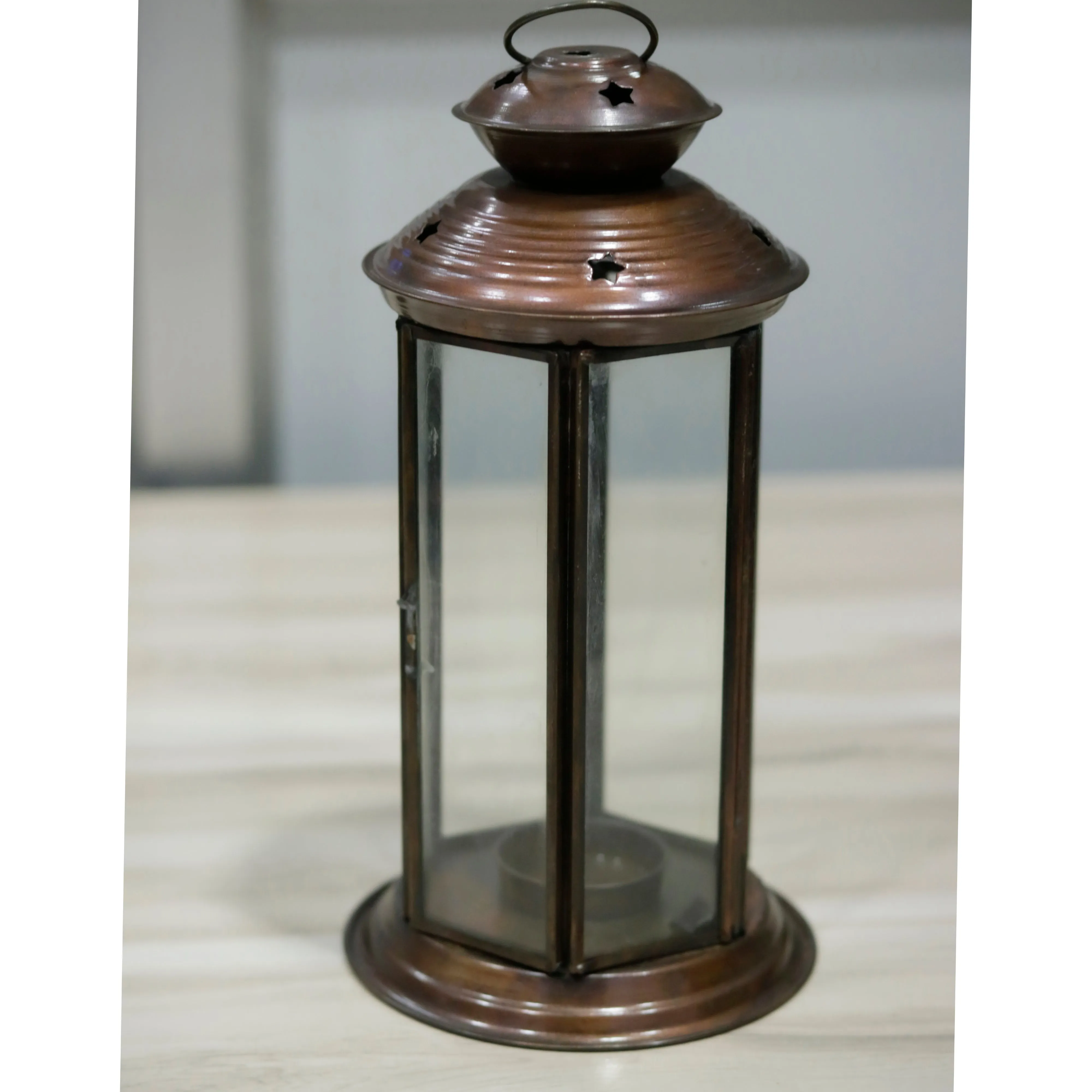 Antique Round Silver Metal Seasonal Lamp for Home Decor