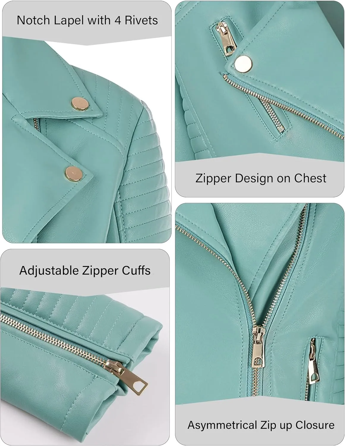 Bellivera Women's Faux Leather Casual Jacket 2025 Spring Trendy Motorcycle Outfits Lightweight Classic Coat
