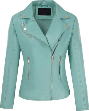 Bellivera Women's Faux Leather Casual Jacket 2025 Spring Trendy Motorcycle Outfits Lightweight Classic Coat
