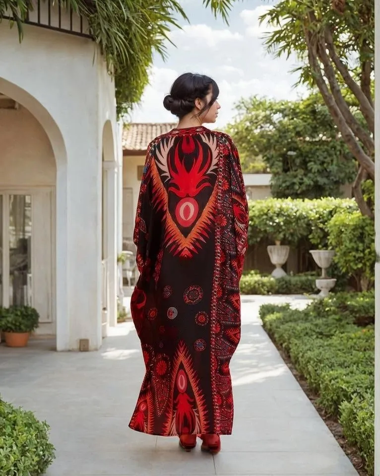 Black Soft n Breezy cotton rayon Kaftan Sizes Available AU 12-28