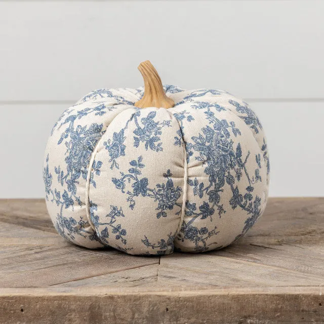 Blue Floral Pumpkin