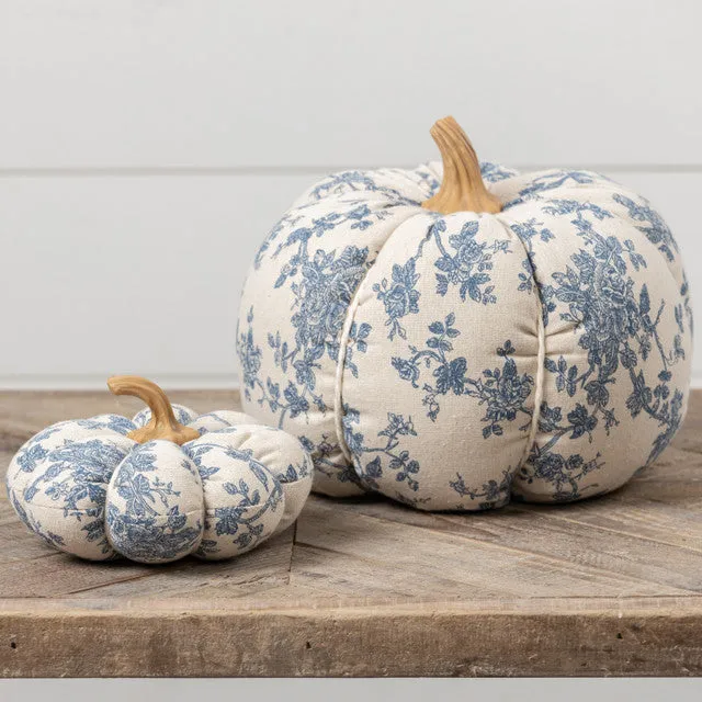 Blue Floral Pumpkin