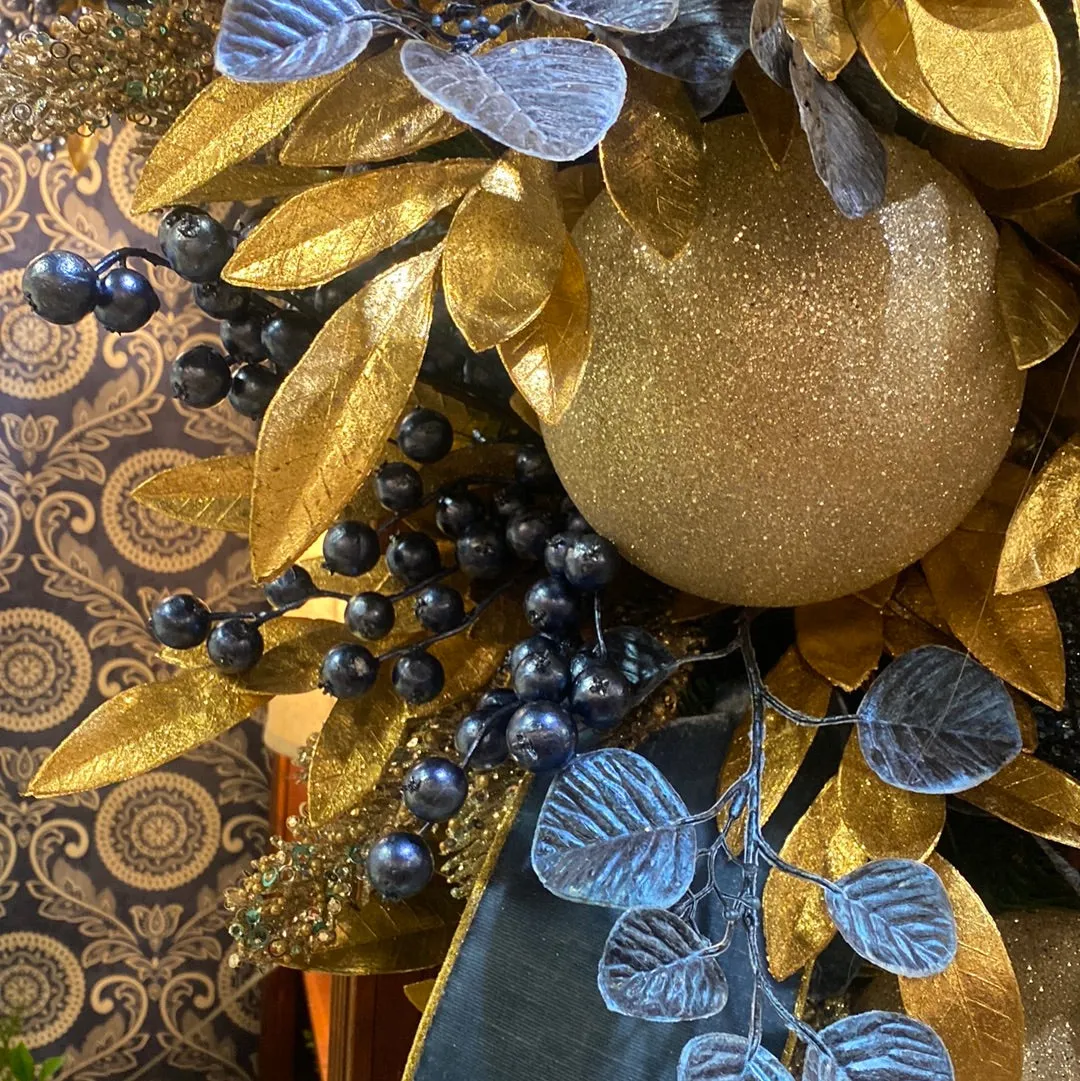 Blue Metallic Crabapple Spray