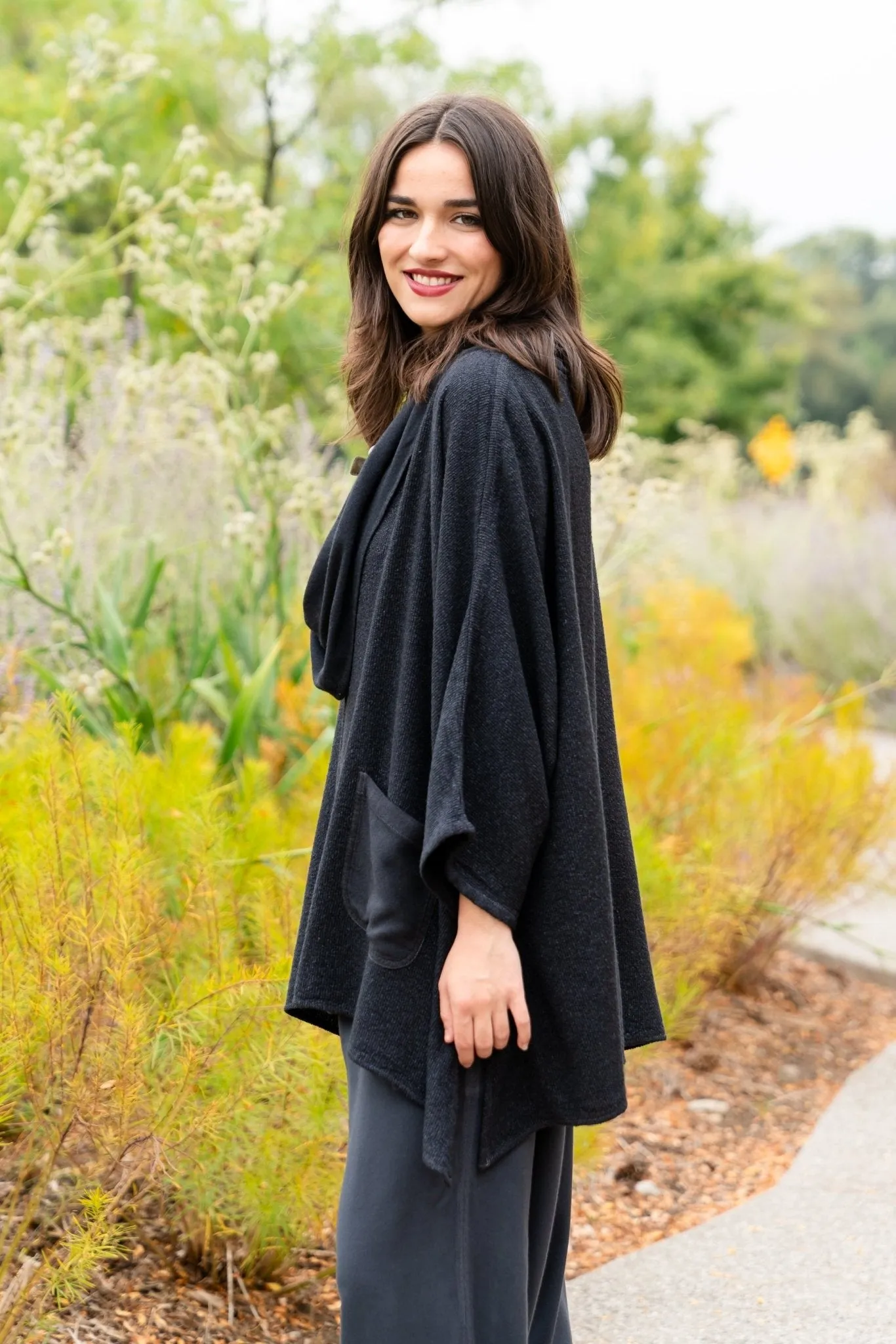 Bouclé Cowl Top - Hematite