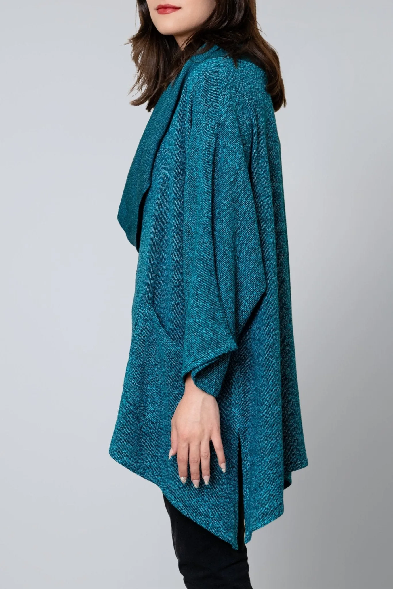 Bouclé Cowl Top - Turquoise