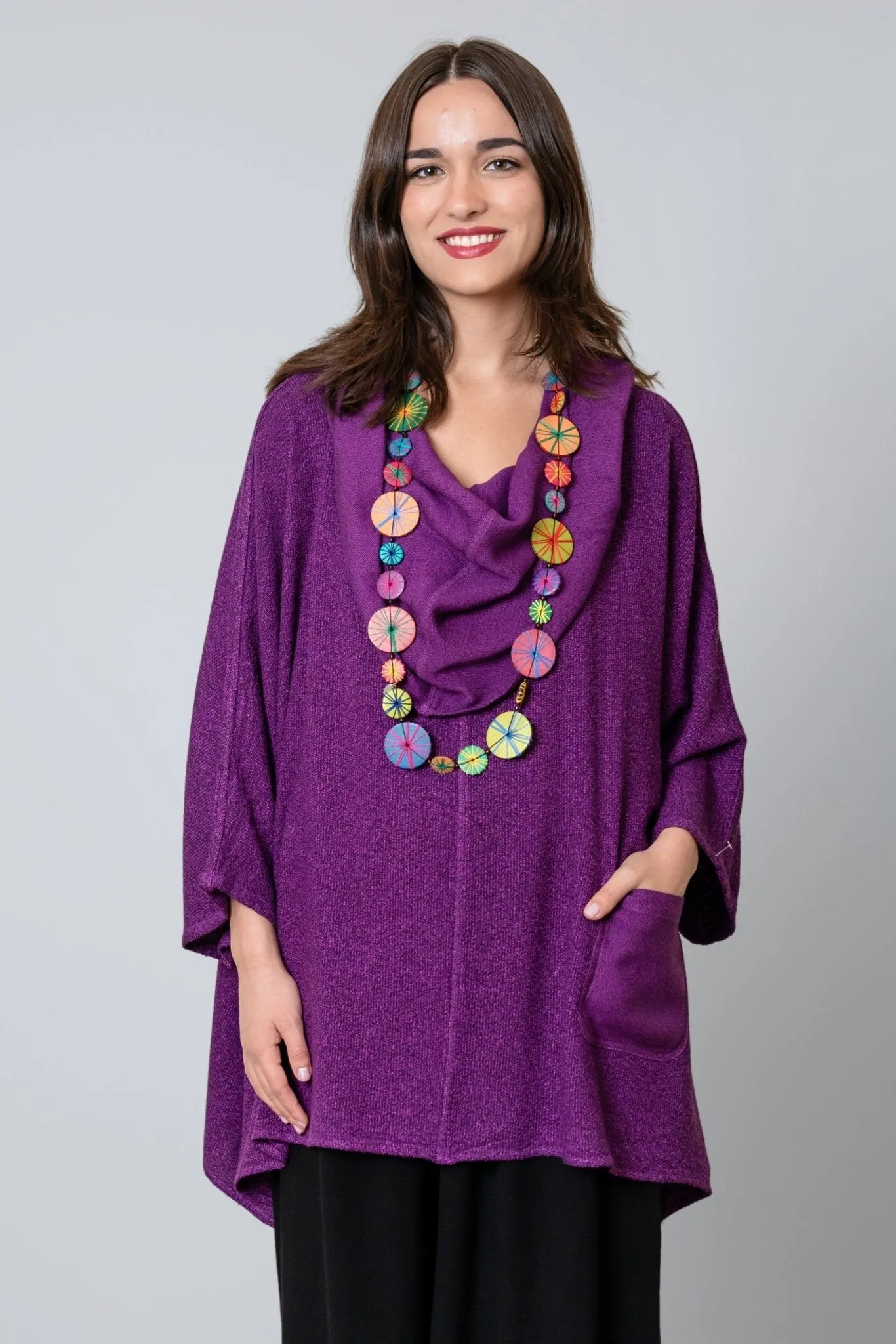 Bouclé Cowl Top - Violetta
