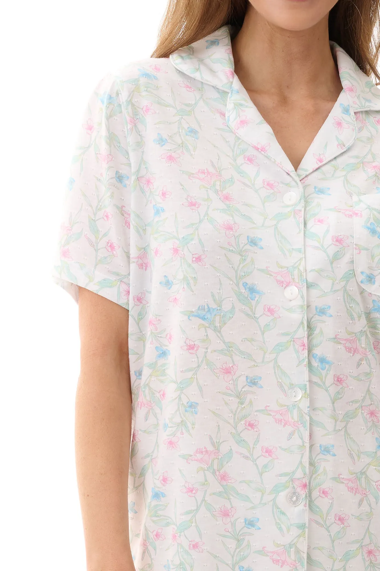 Briar Poly/Cotton Knit PJ Set White
