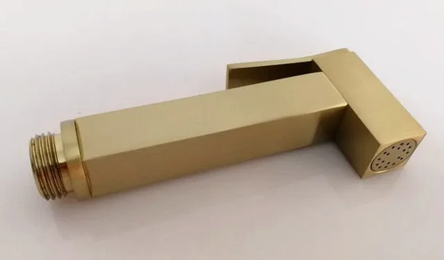 Brushed Gold Solid Brass Toilet Bidet Sprayer Set Hygienic Bidet Set
