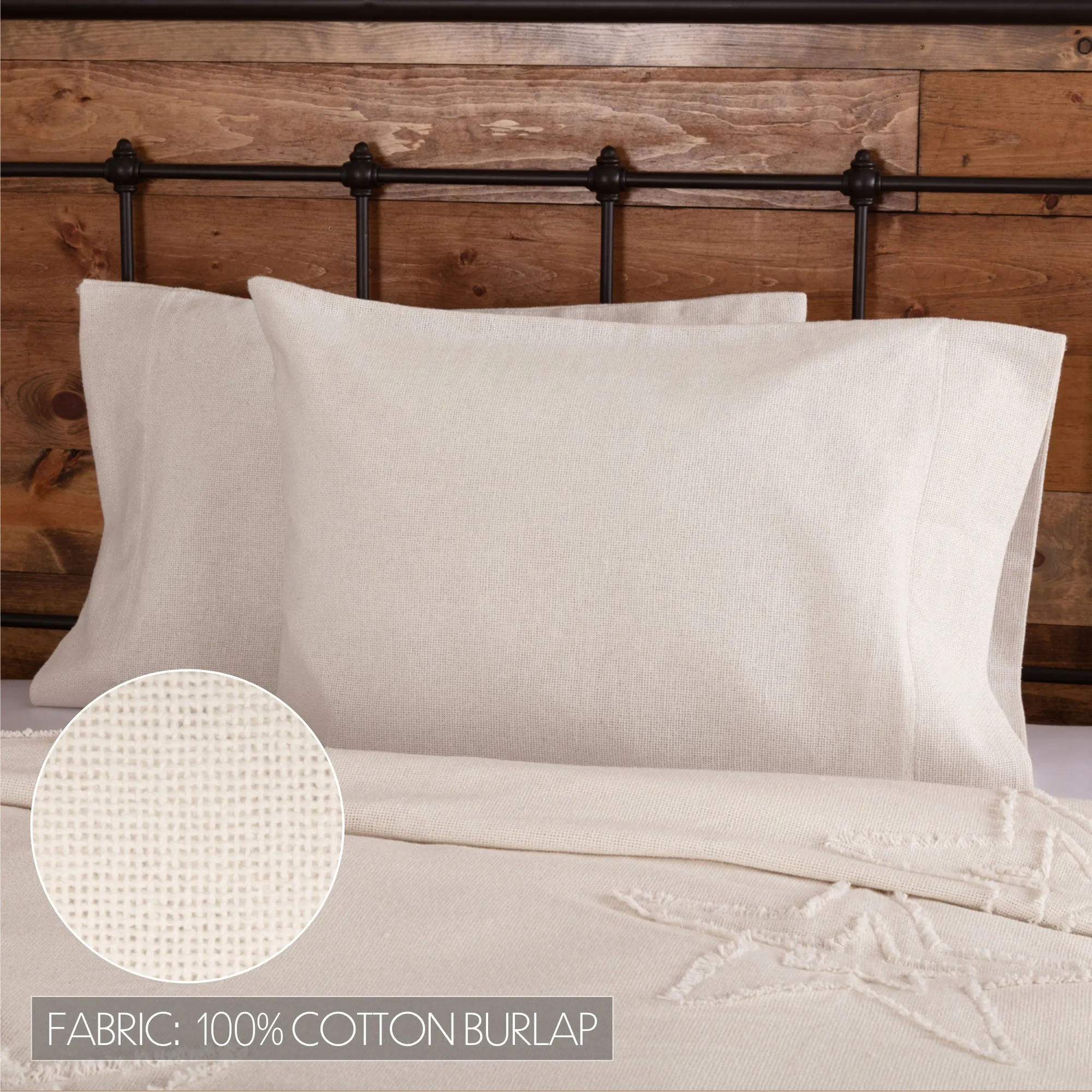 Burlap Pillow Case Set of 2