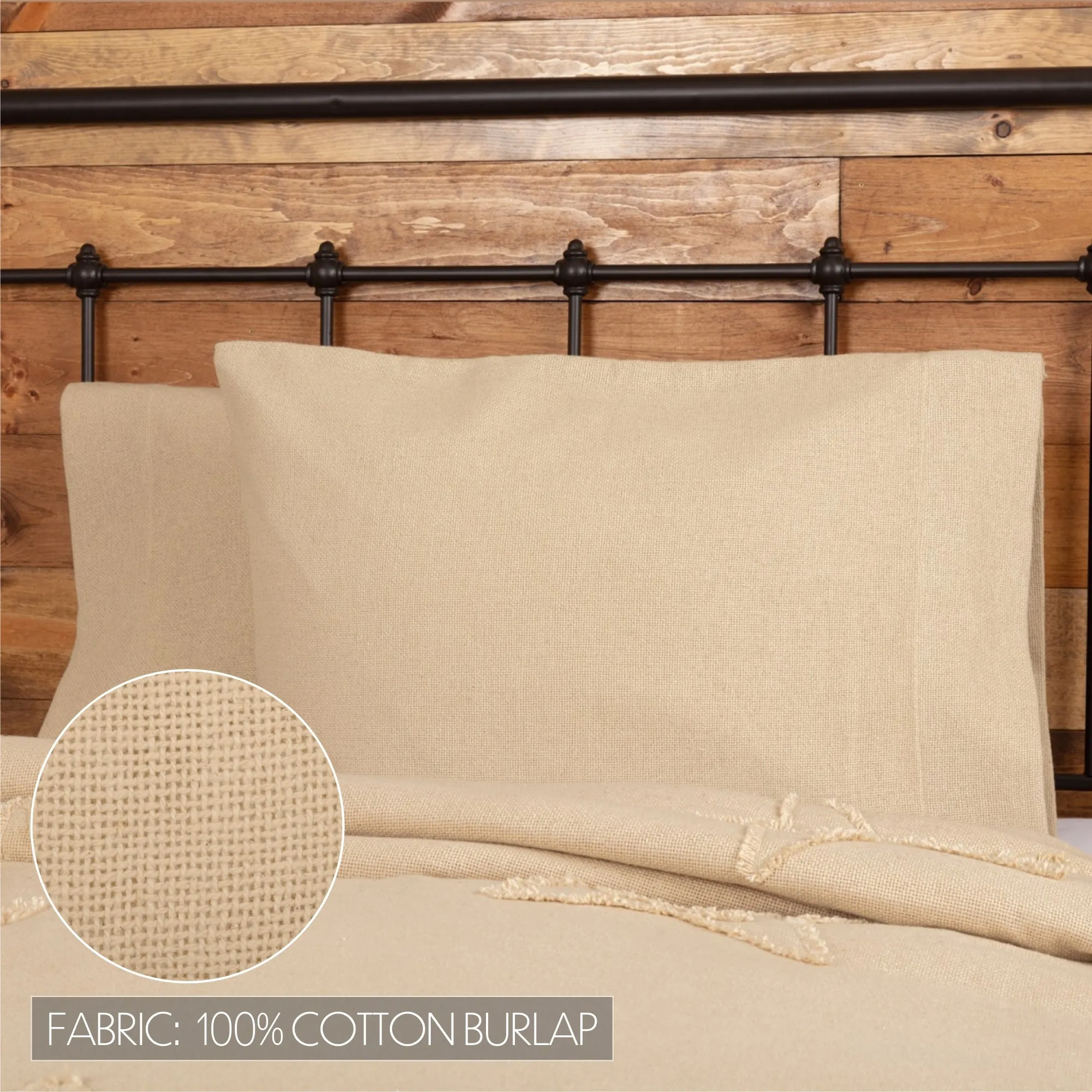Burlap Pillow Case Set of 2