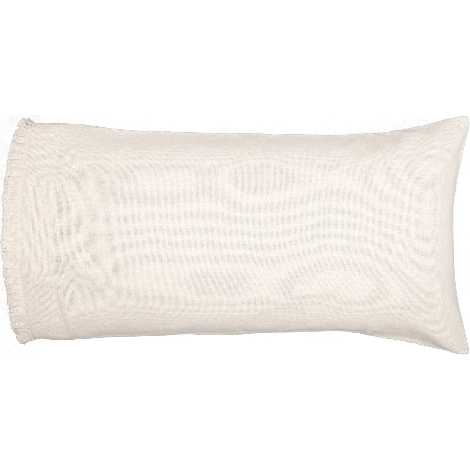 Burlap Pillow Case w/ Fringed Ruffle Set of 2