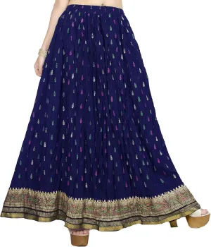 Chandrakala Flowy Long Skirt for Women A Line Casual Beach Party Holiday Maxi Skirts (S115-P)