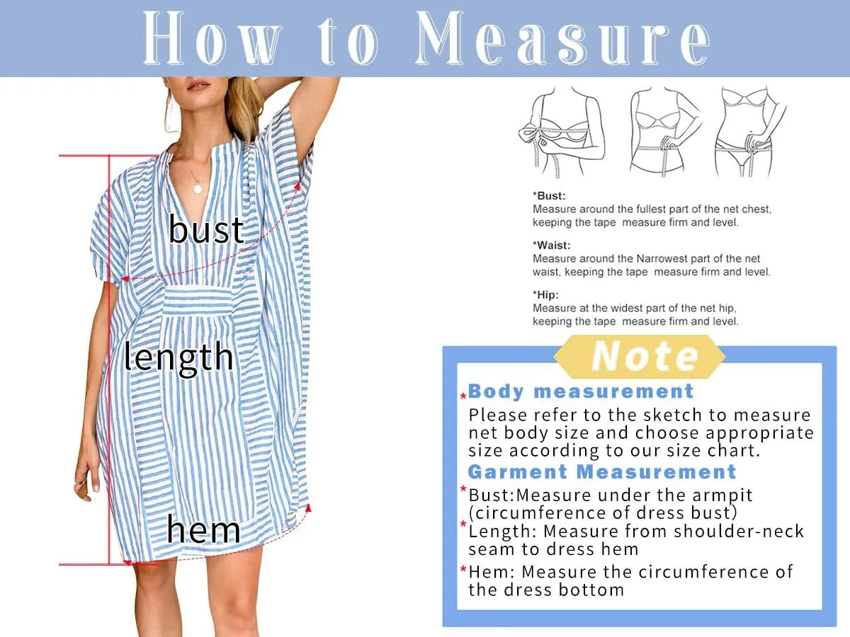 chouyatou Womens Summer Loose Stripe Beach Dress Cover Ups Casual Batwing Sleeve Midi Tunic Shirt Dress