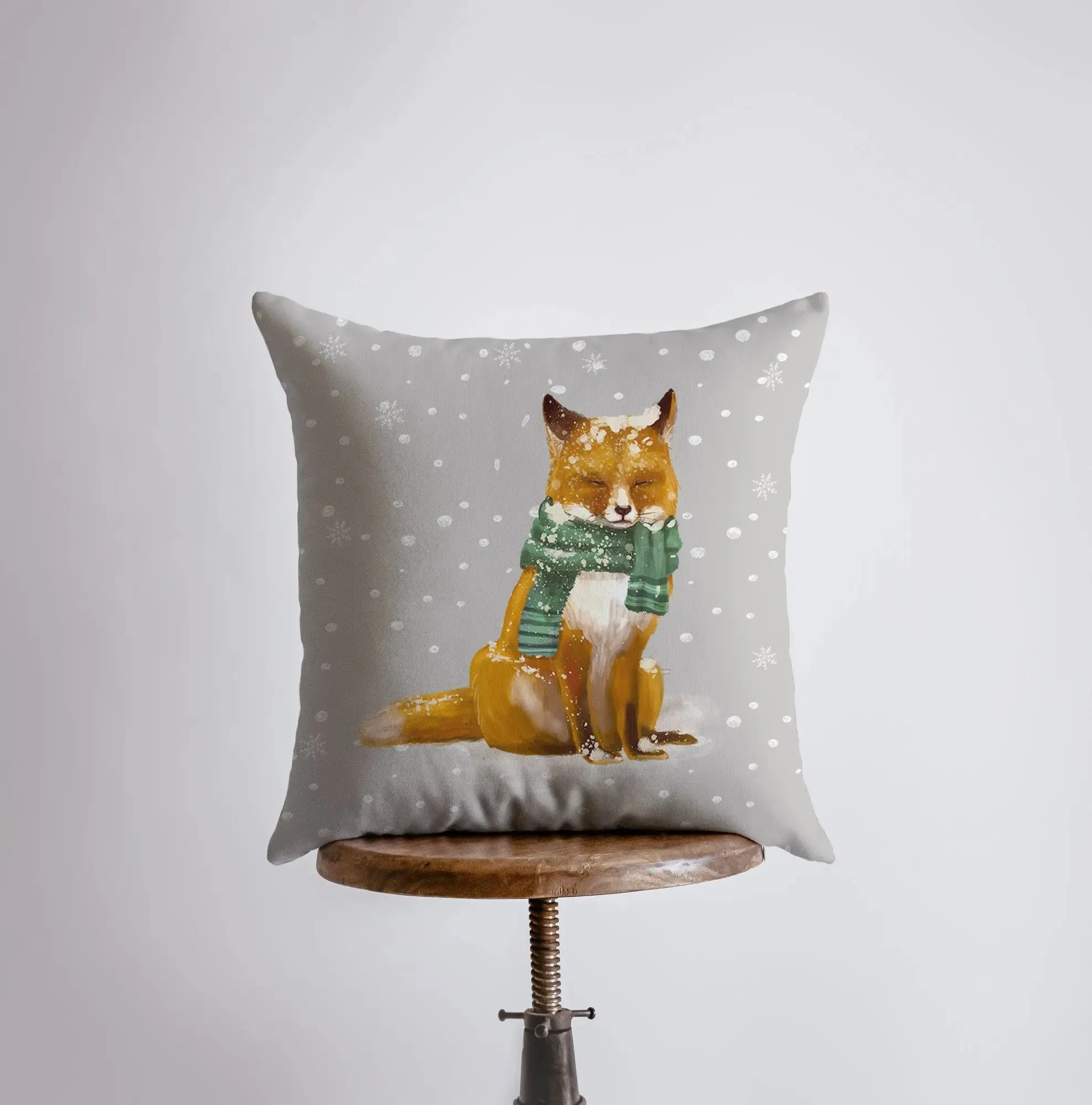 Christmas Fox | Throw Pillows | Fox Pillow Cover | Christmas Pillow | Snow Fox | Christmas Gift | Animal Pillow | Home Decor | Bedroom Decor