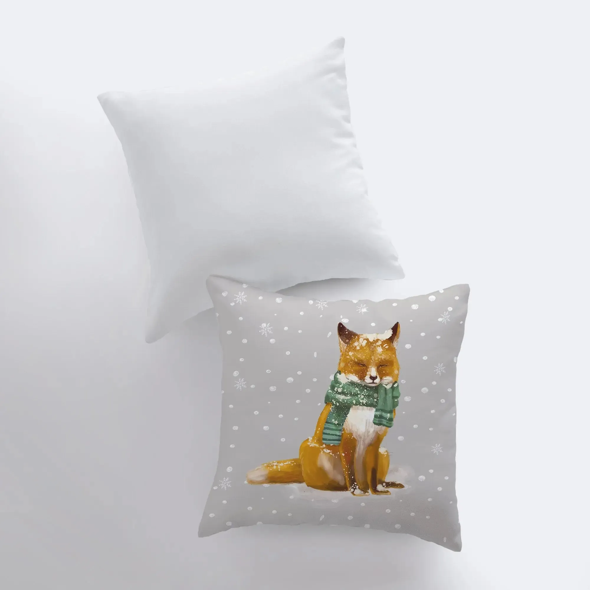 Christmas Fox | Throw Pillows | Fox Pillow Cover | Christmas Pillow | Snow Fox | Christmas Gift | Animal Pillow | Home Decor | Bedroom Decor