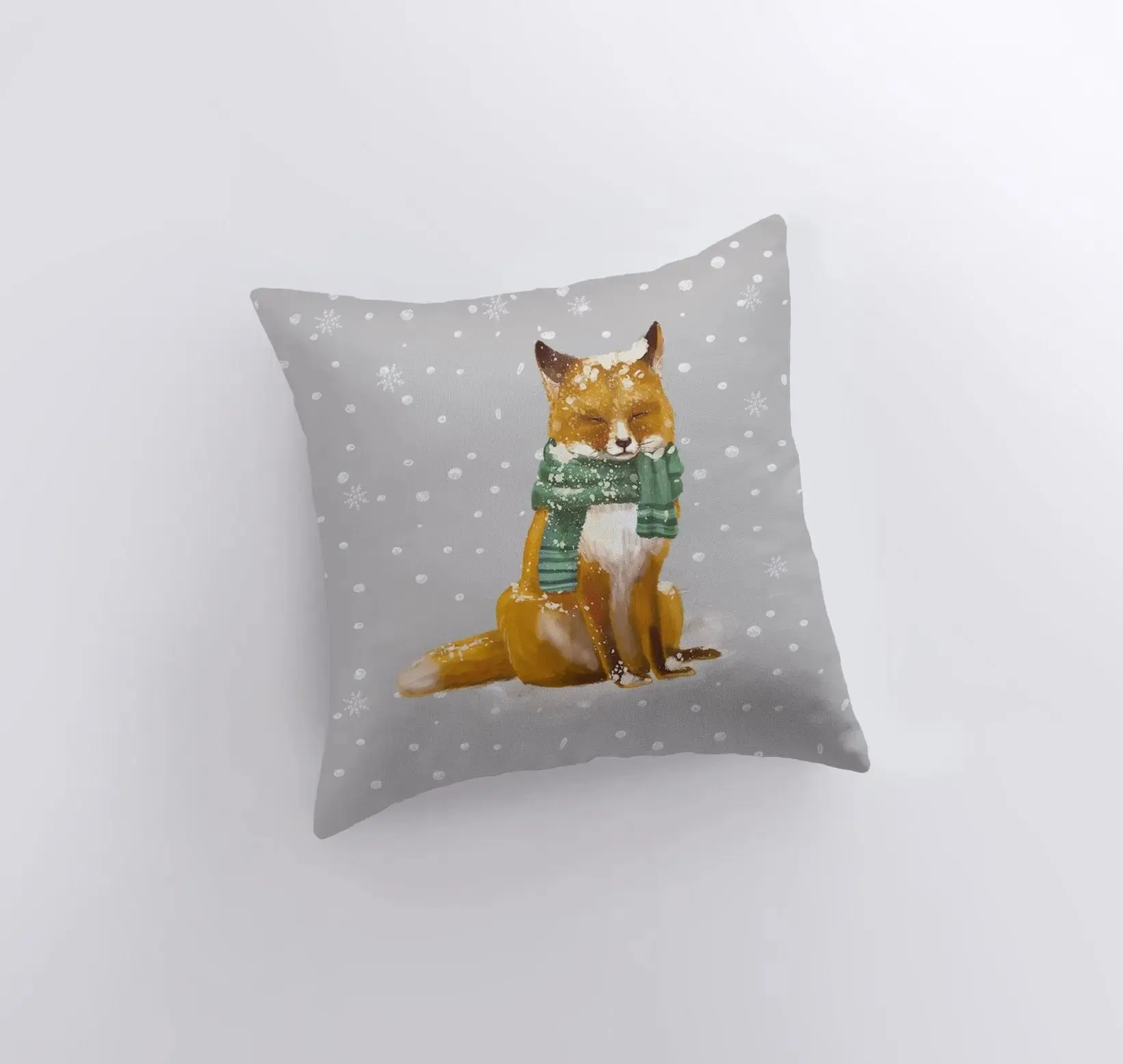 Christmas Fox | Throw Pillows | Fox Pillow Cover | Christmas Pillow | Snow Fox | Christmas Gift | Animal Pillow | Home Decor | Bedroom Decor