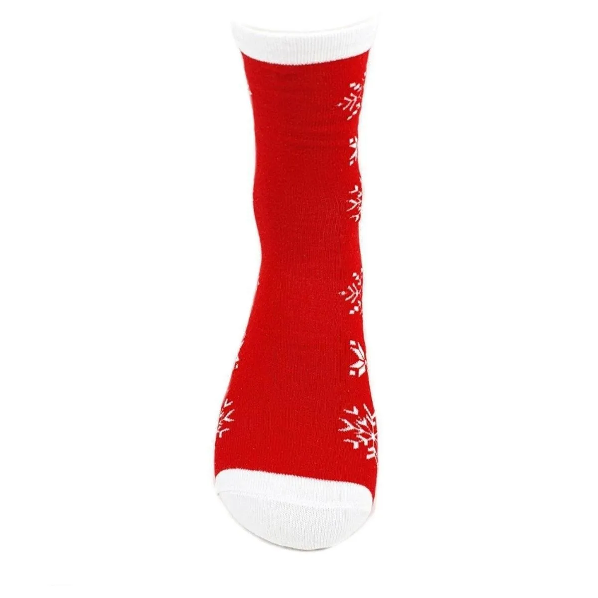 Christmas Socks Snow Flakes | Red & White