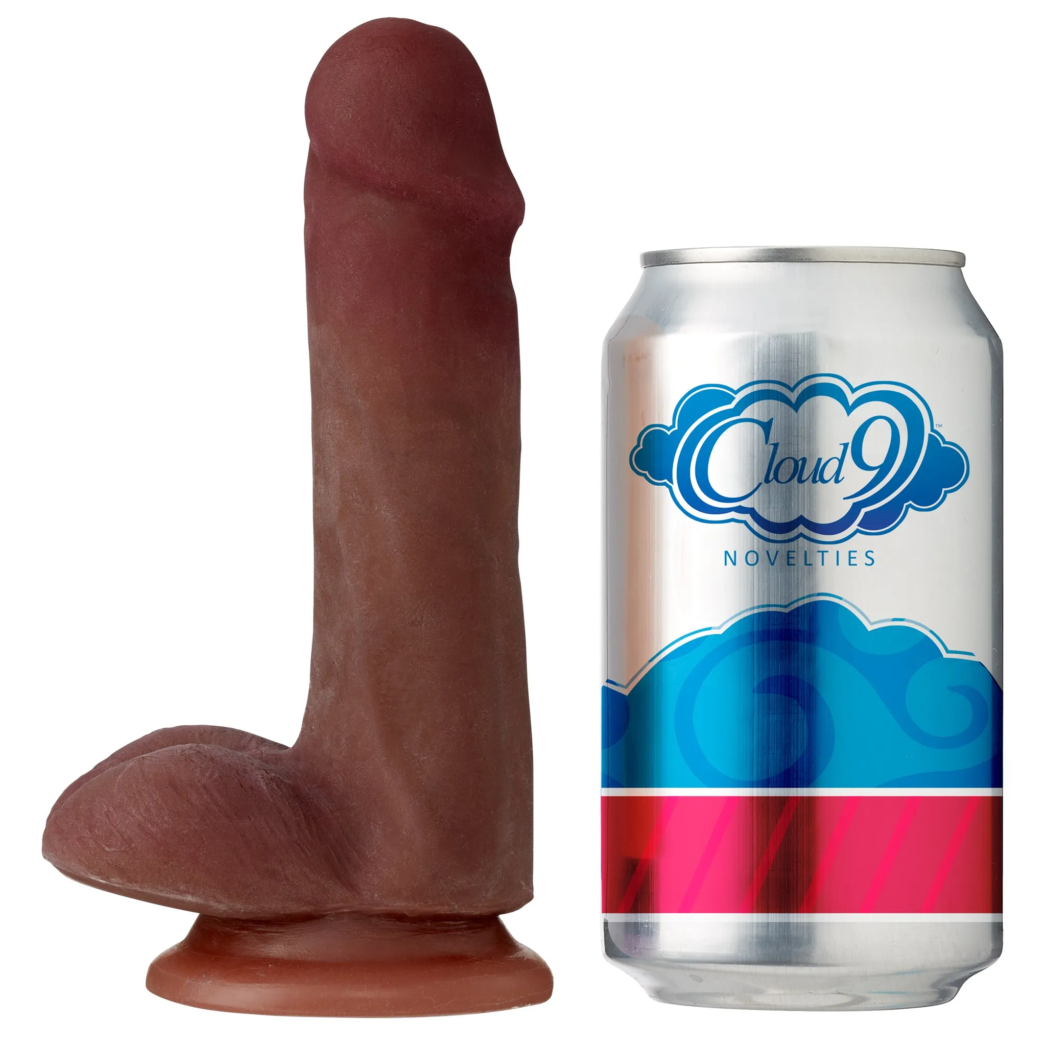 Cloud 9 Dual Density Real Touch 6in With Balls Brown